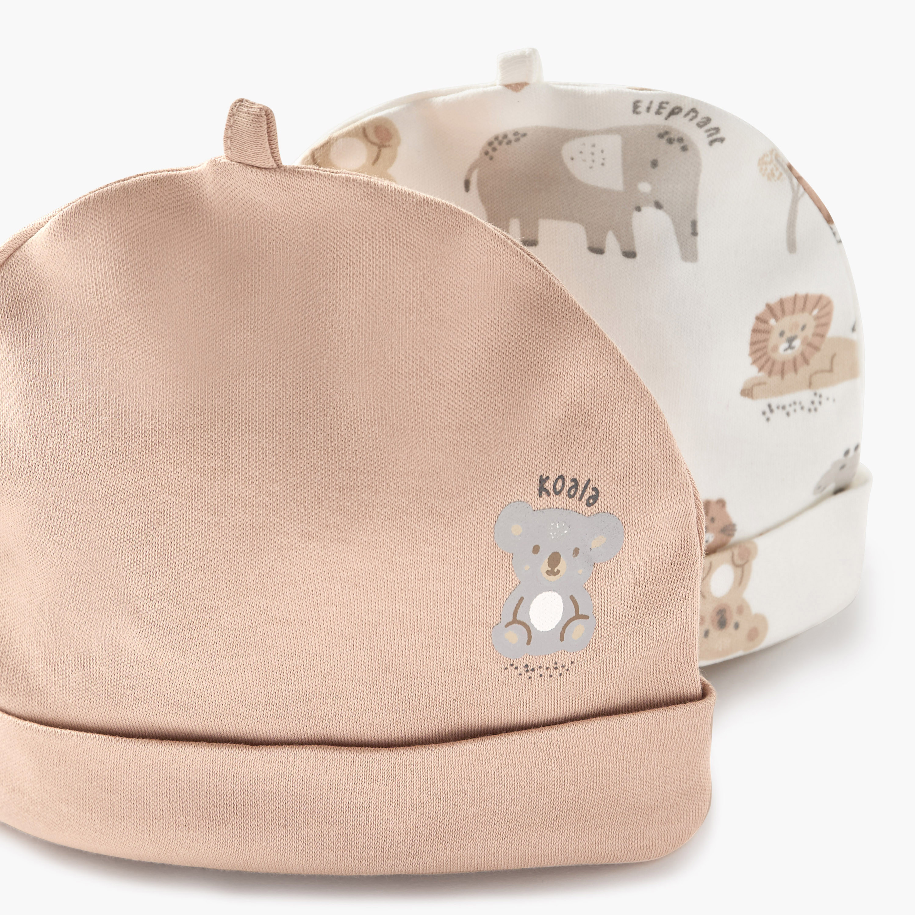 Juniors Animal Print Cap - Set of 2-baby-boys-accessories-caps-image-5