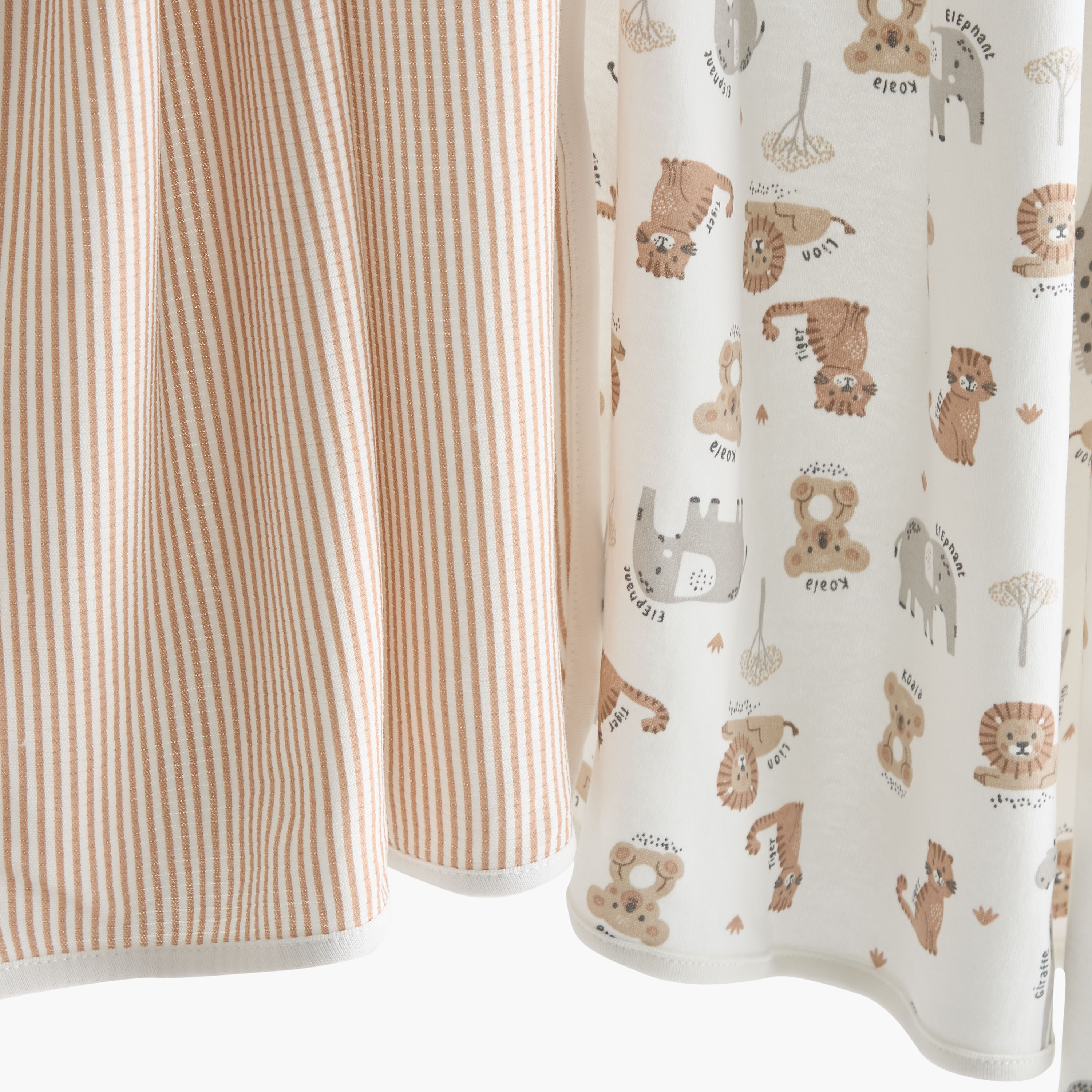 طقم بطانيات حديثي ولادة من قطعتين بطبعات من جونيورز - 70x70 سم-baby-nursery-blanketsandswaddles-receivingblankets-image-4