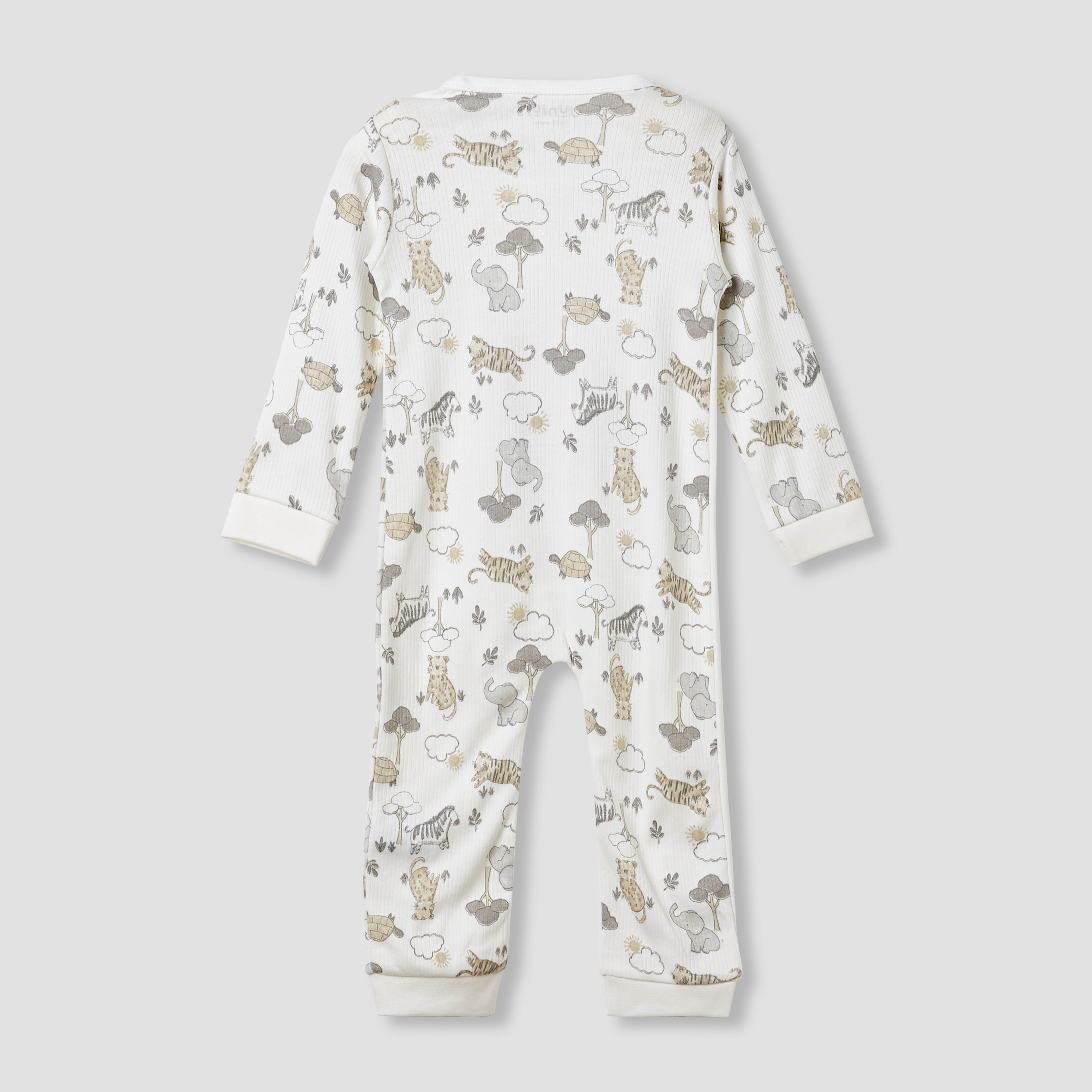 بدلة نوم قطن بياقة مستديرة وأكمام طويلة وطبعات من جونيورز-baby-boys-clothing-nightwear-sleepsuits-image-2
