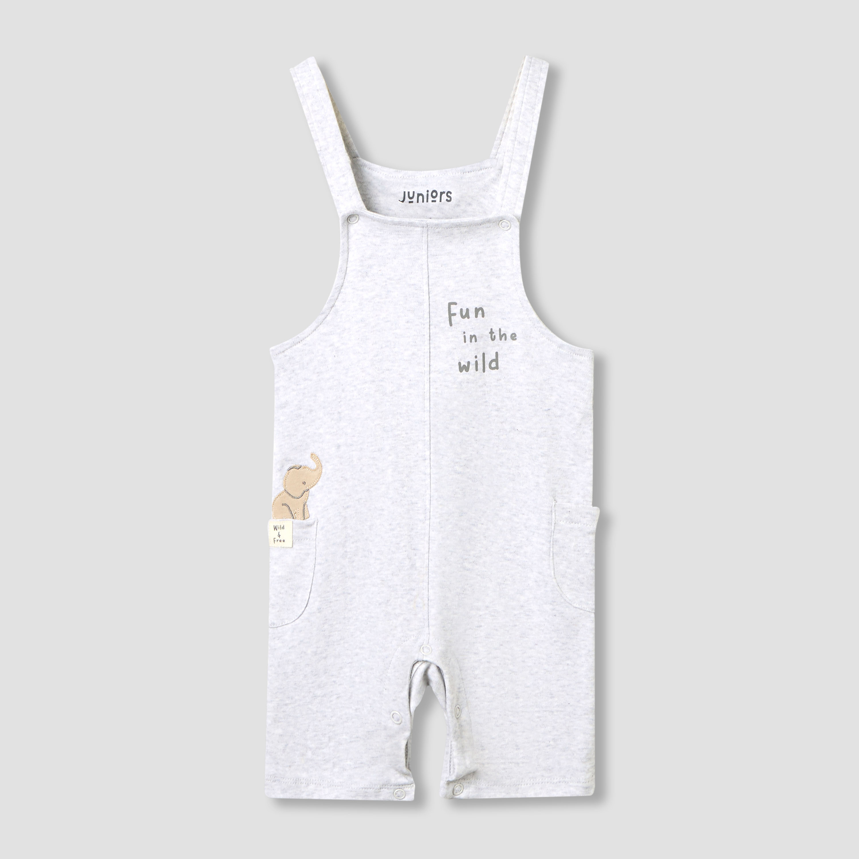 Juniors Boys Dungaree and T-shirt Set with Snap Button Closure - Cotton - Short Sleeve - Round Neck-baby-boys-clothing-setsandcoords-image-2