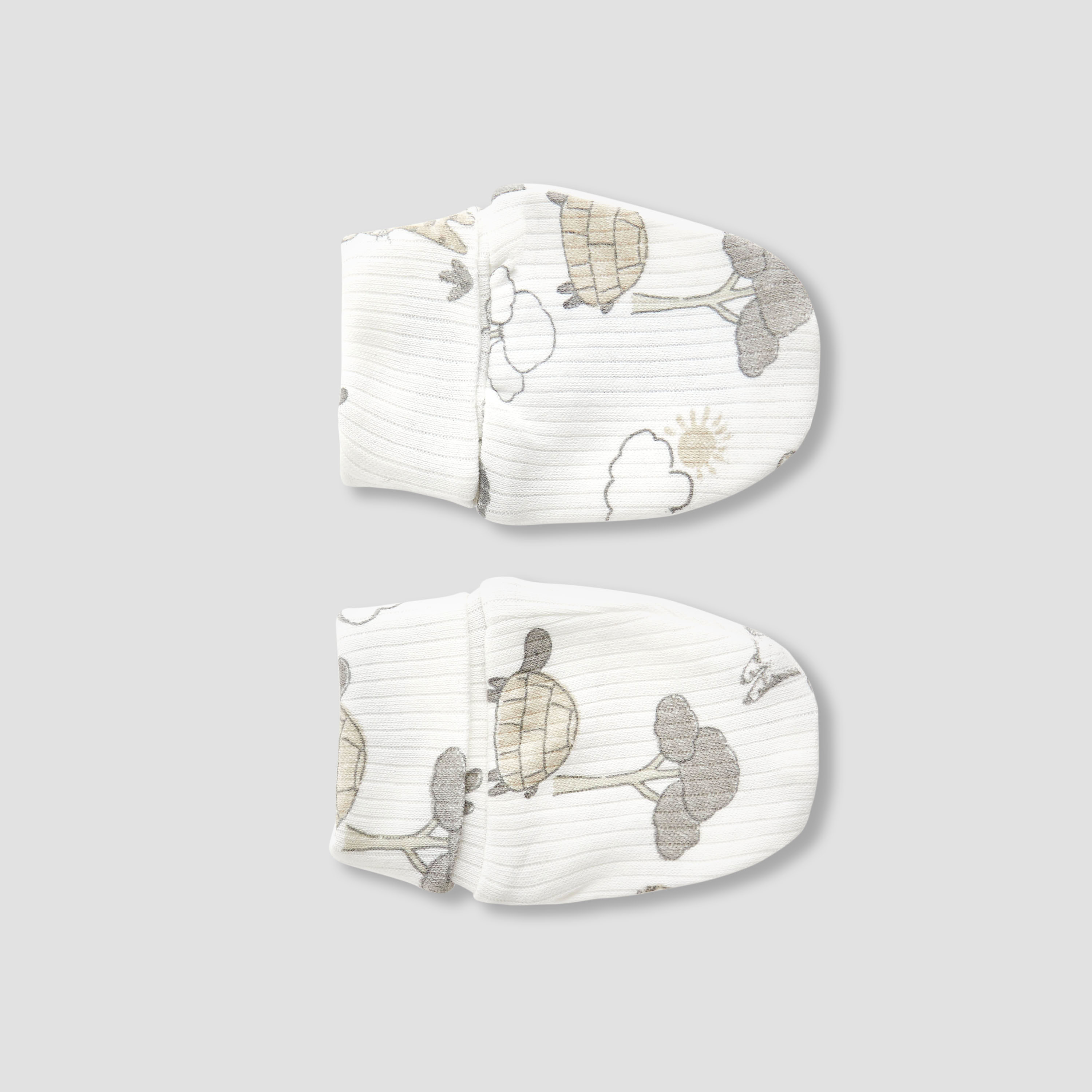 Juniors Baby Mittens with Safari Print - 0-36 Months - White-baby-boys-accessories-mittens-image-2