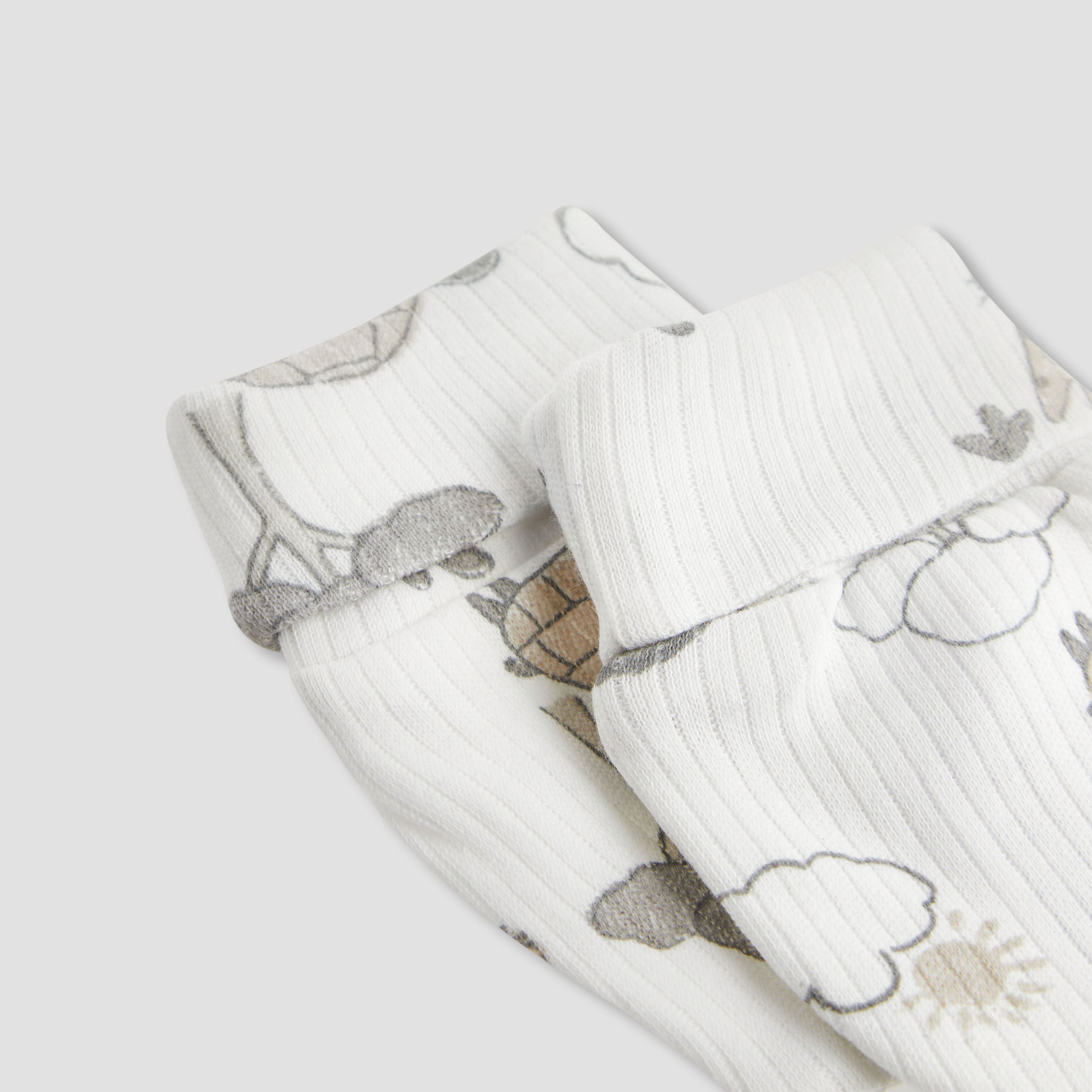 Juniors Baby Mittens with Safari Print - 0-36 Months - White-baby-boys-accessories-mittens-image-4