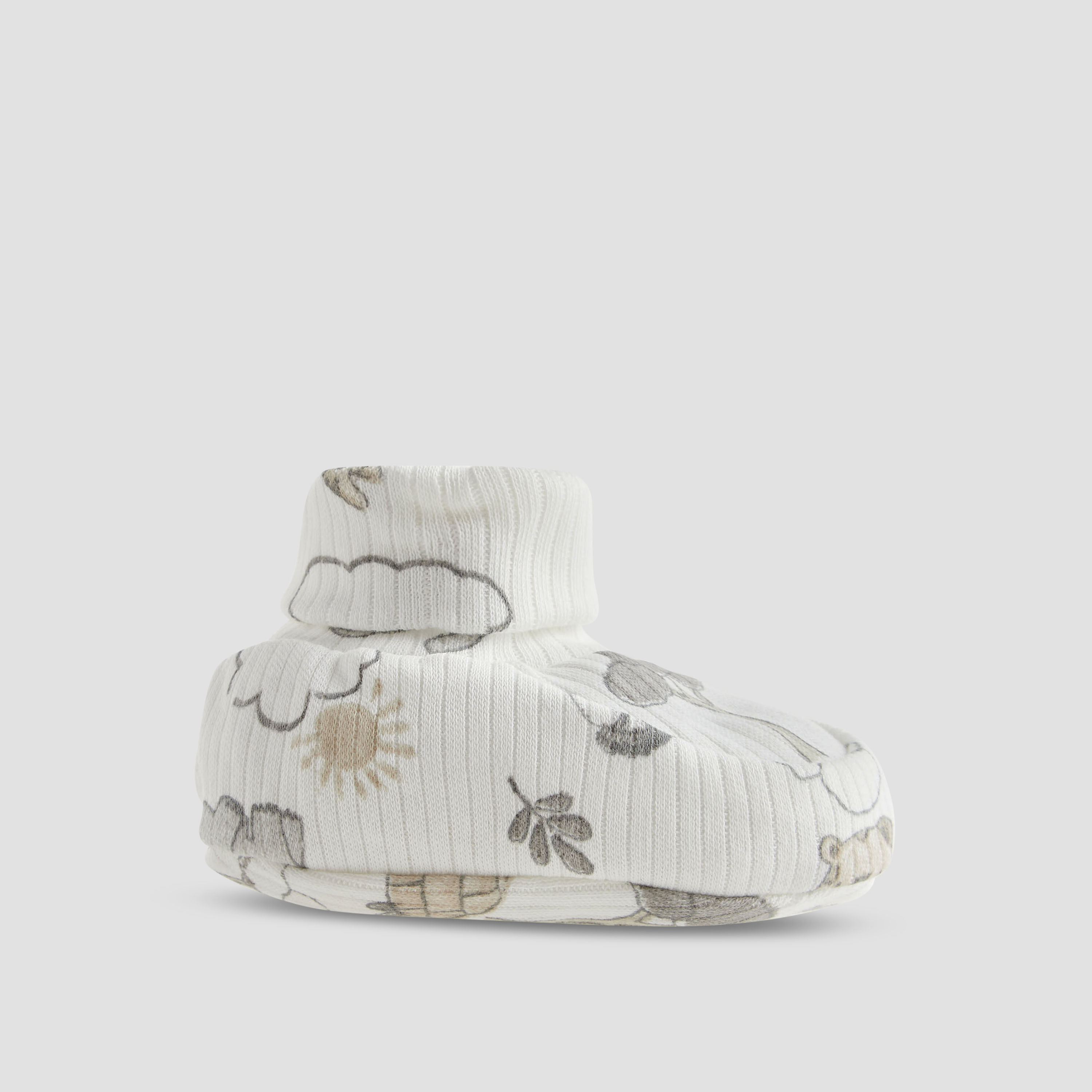 Juniors Boys Booties with Safari Print - Cotton-baby-boys-shoes-booties-image-3