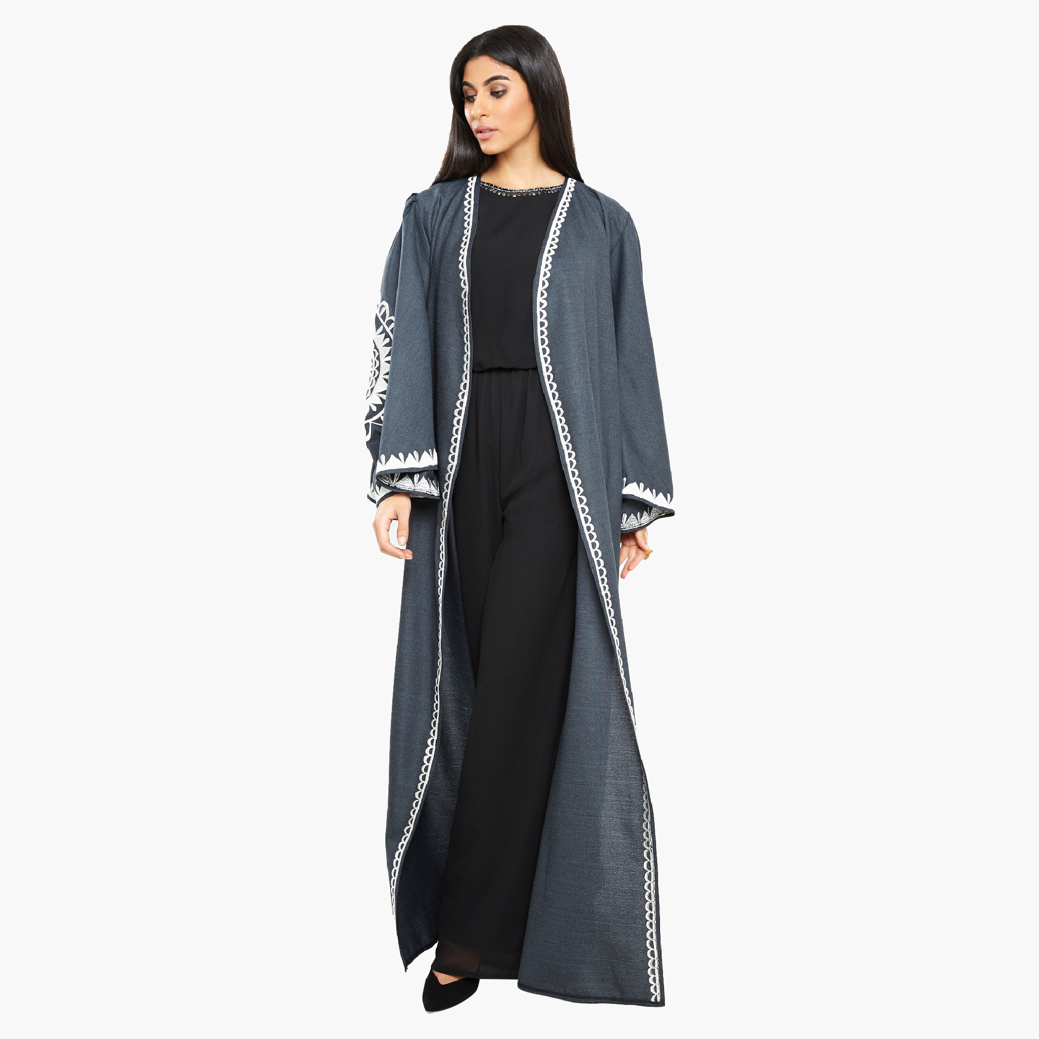 نخبة رمادي عباية-women-arabicclothing-abayas-image-2