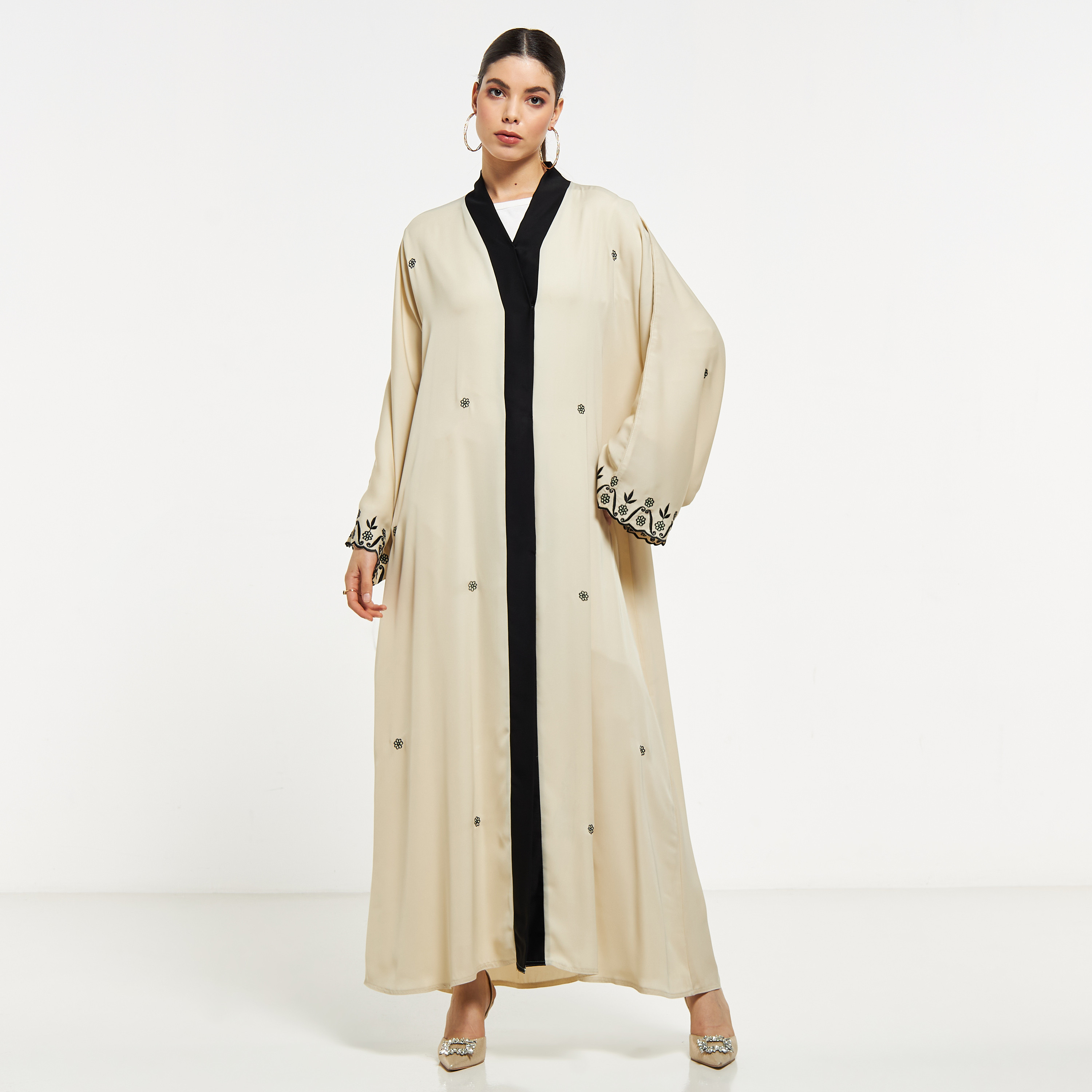 Nukhbaa Embroidered Abaya with Hijab-women-arabicclothing-abayas-image-1