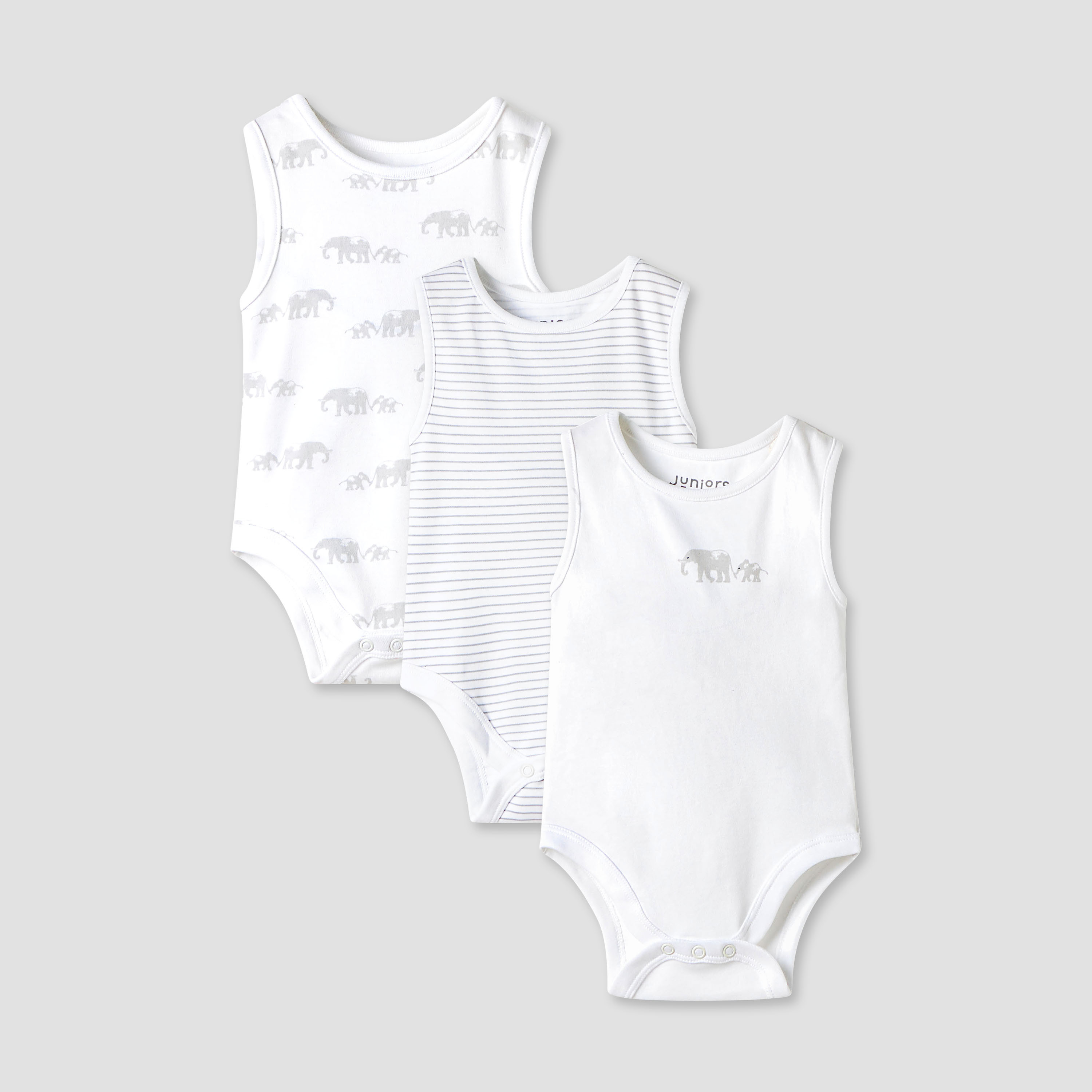 Juniors Printed Sleeveless Bodysuit - Set of 3-baby-boys-clothing-bodysuits-image-1