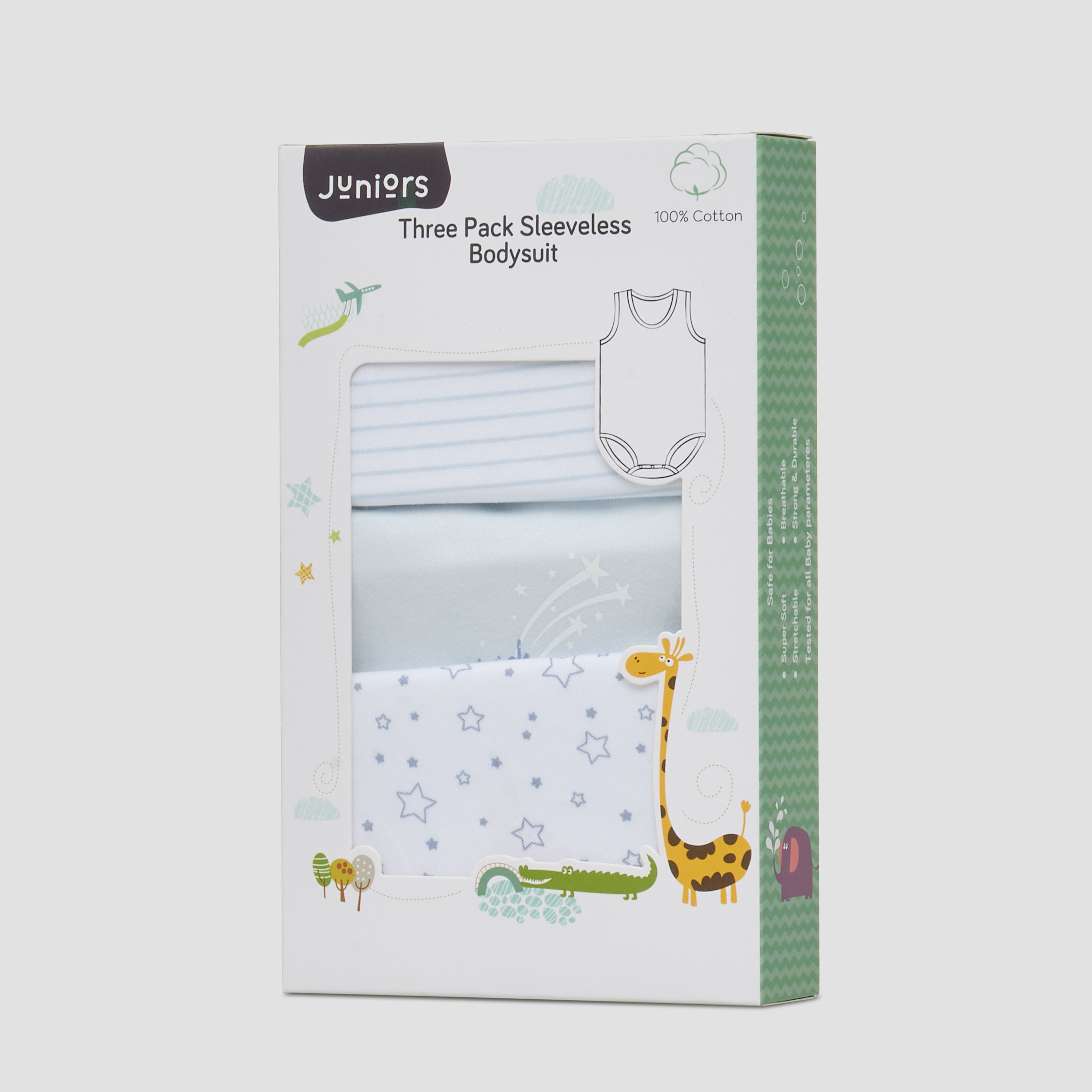 Juniors Printed Sleeveless Bodysuit - Set of 3-baby-boys-clothing-bodysuits-image-7