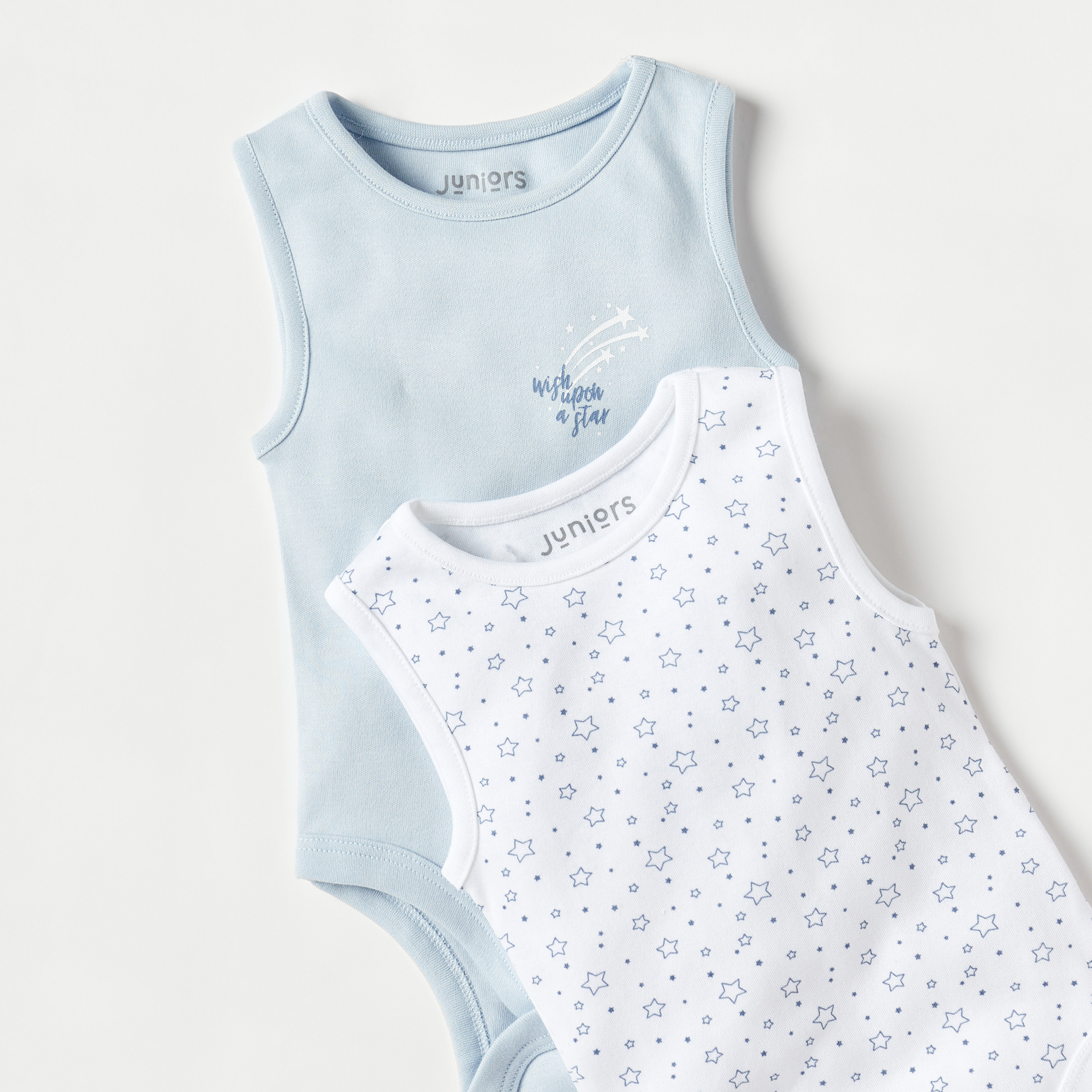 Juniors Star Print Sleeveless Cotton Bodysuit - Set of 2-baby-boys-clothing-bodysuits-image-4