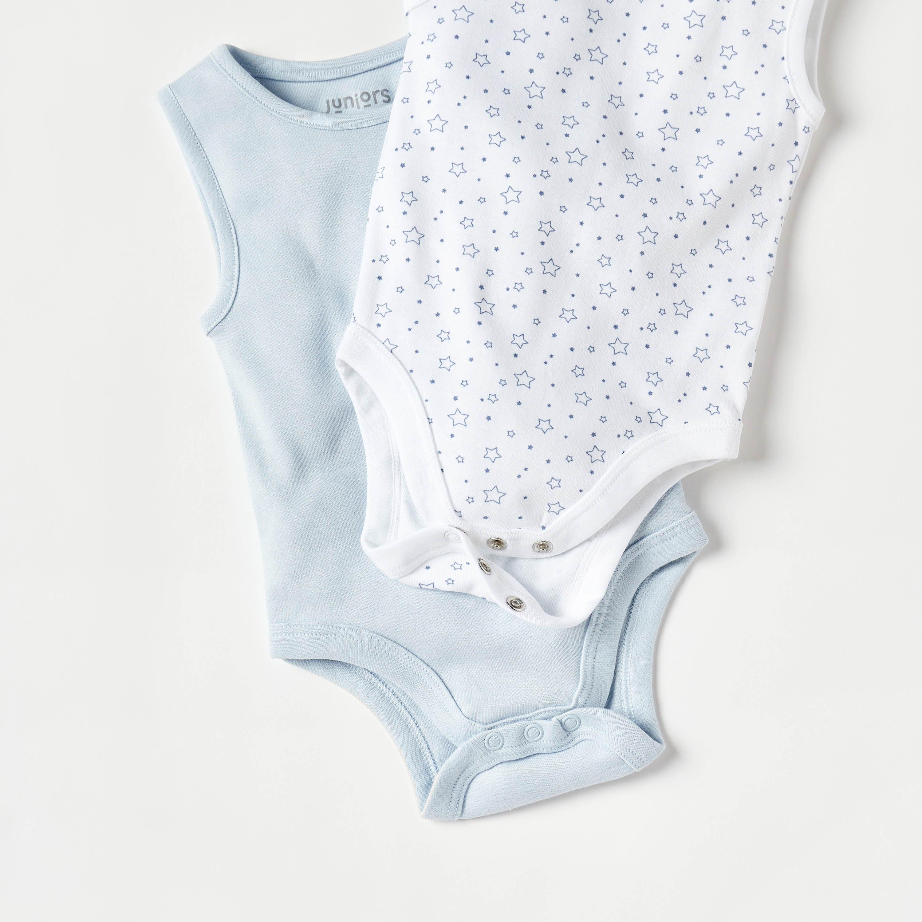 Juniors Star Print Sleeveless Cotton Bodysuit - Set of 2-baby-boys-clothing-bodysuits-image-5