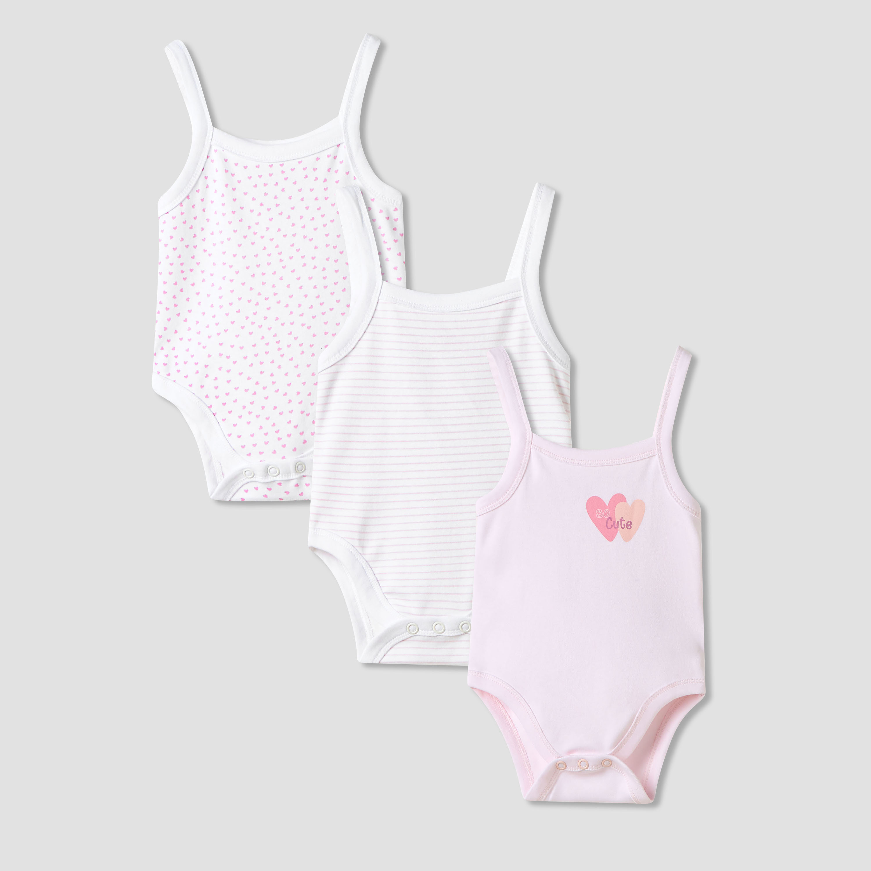 Juniors Printed Strappy Bodysuit - Set of 3-baby-girls-clothing-bodysuits-image-1