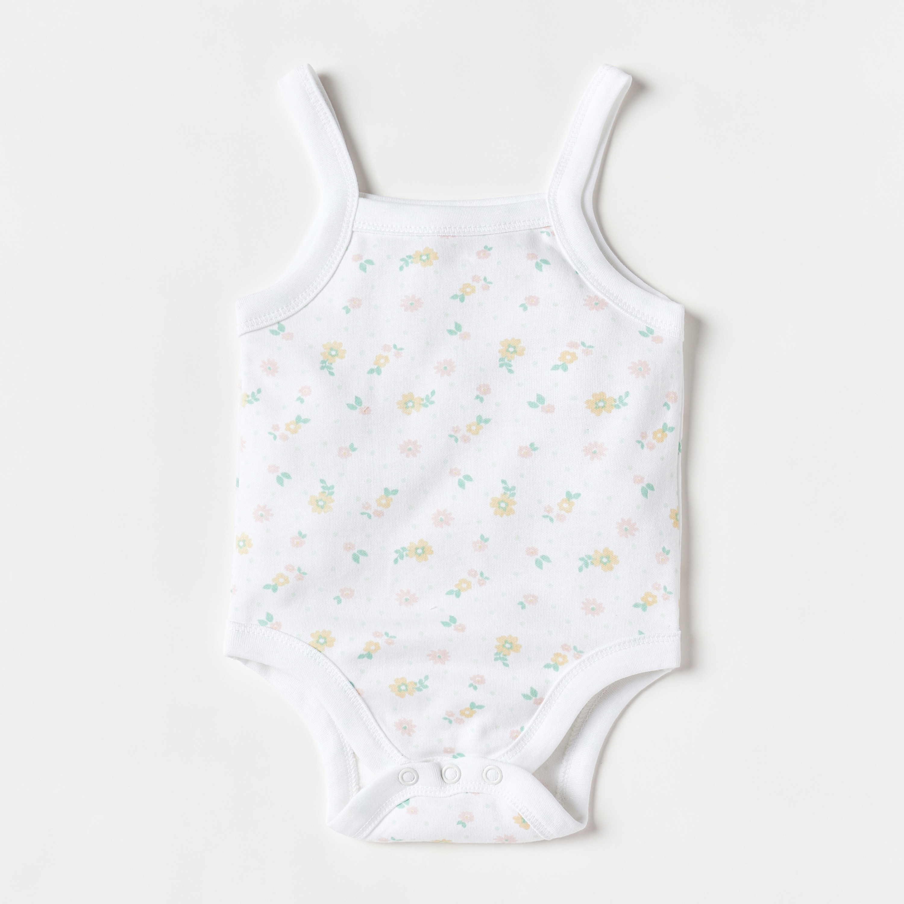 Juniors Floral Print Sleeveless Cotton Bodysuit - Set of 2-baby-girls-clothing-bodysuits-image-2