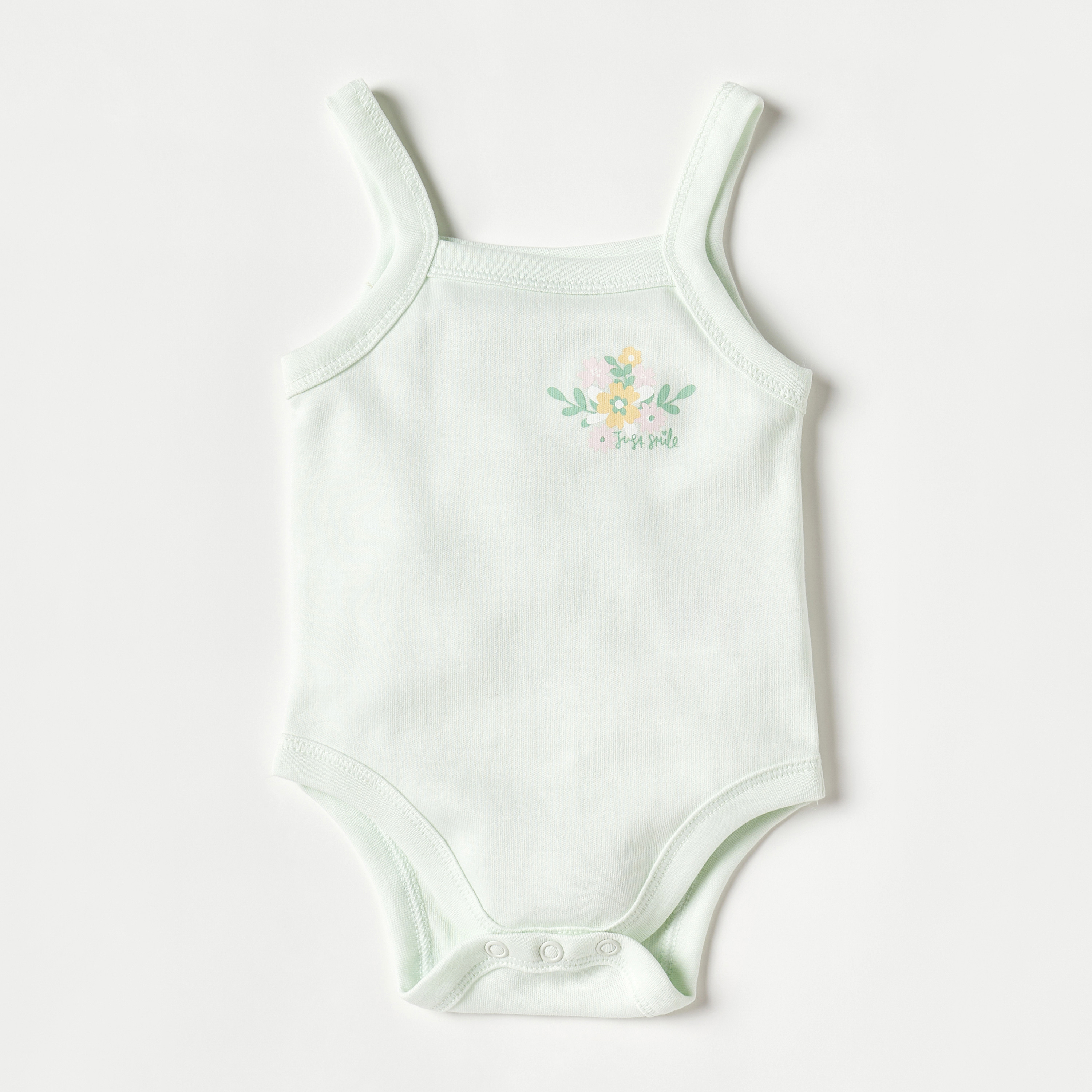 Juniors Floral Print Sleeveless Cotton Bodysuit - Set of 2-baby-girls-clothing-bodysuits-image-3