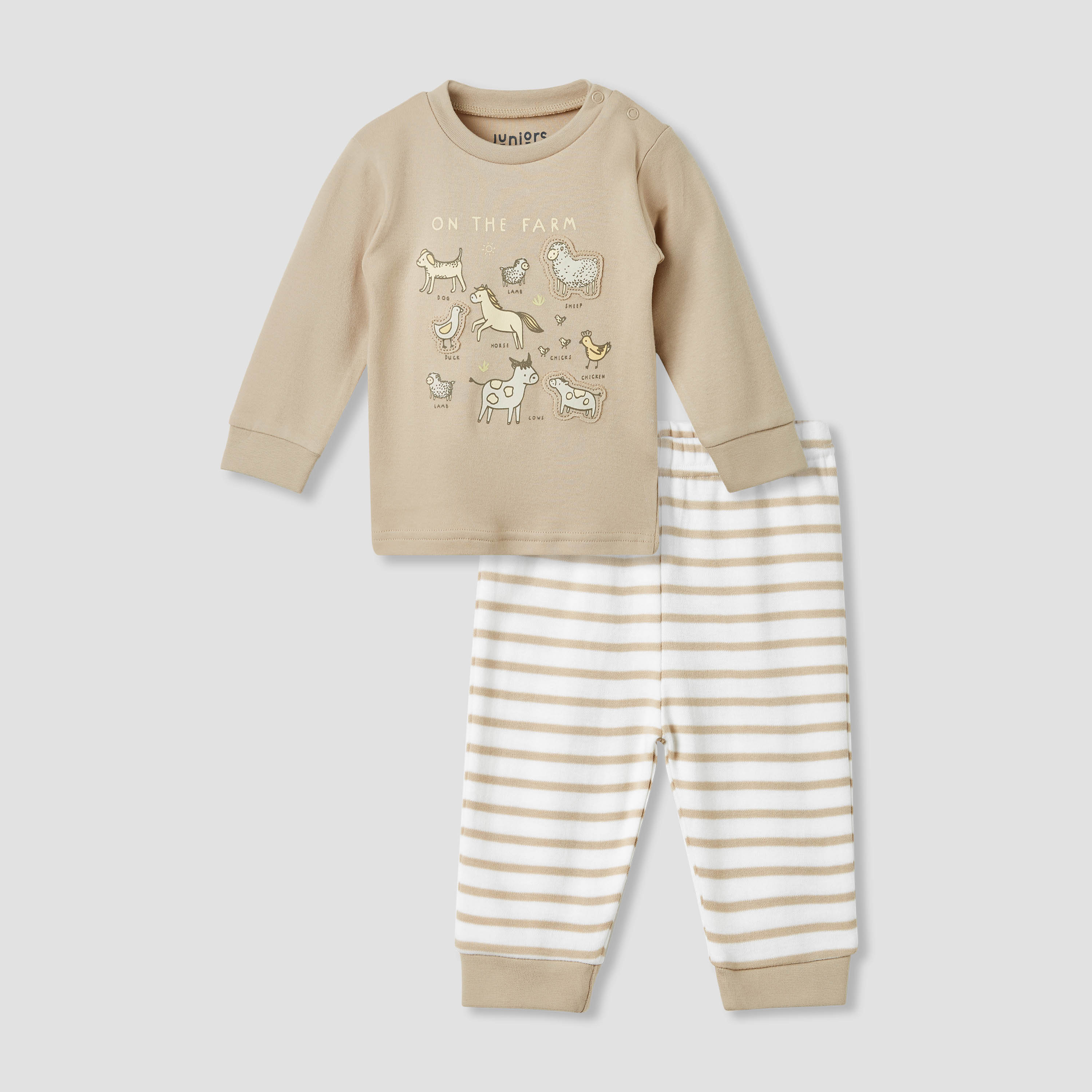 Juniors Animal Print T-shirt and Pyjama Set-baby-boys-clothing-nightwear-pyjamasets-image-1