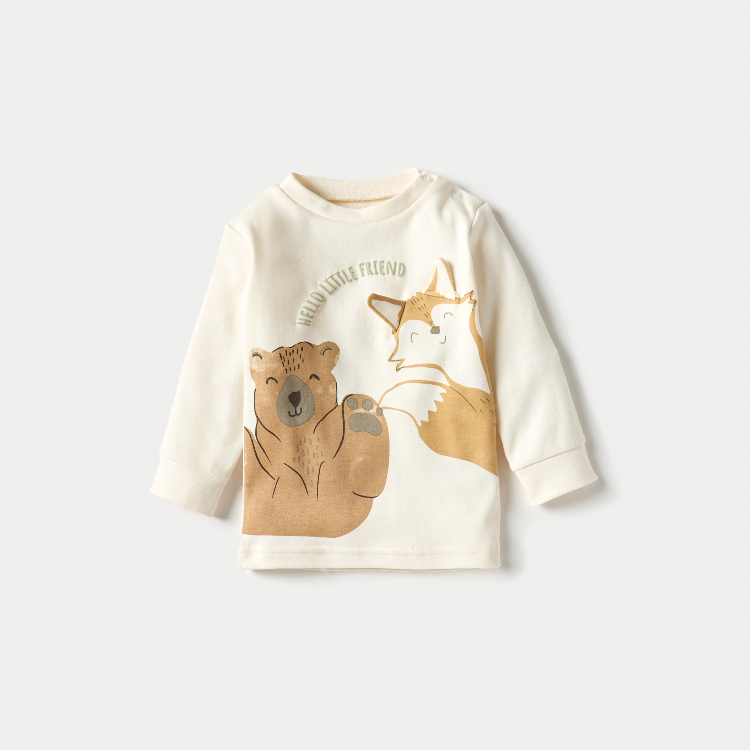 طقم بنطلون بيجاما بخصر مطاطي وتيشيرت بأكمام طويلة وطبعات من جونيورز-baby-boys-clothing-nightwear-pyjamasets-image-2