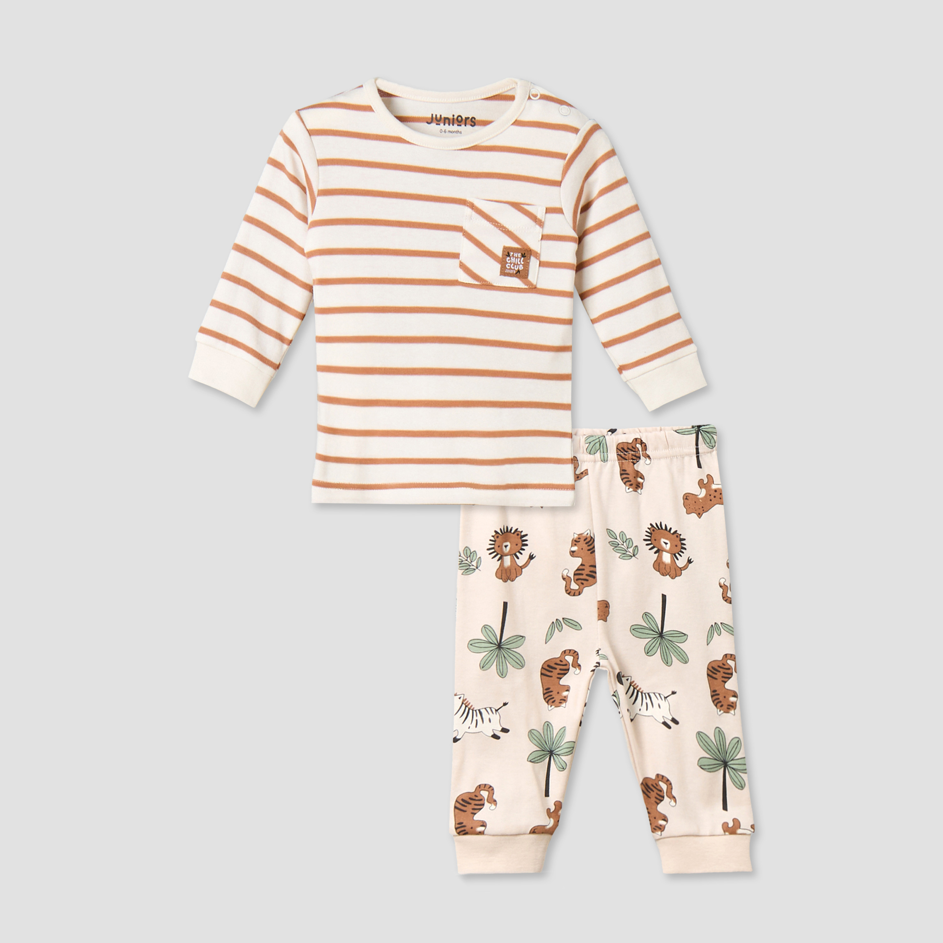 Juniors Cotton Long Sleeves Pyjama Set with Bunny Applique-baby-girls-clothing-nightwear-pyjamasets-image-2