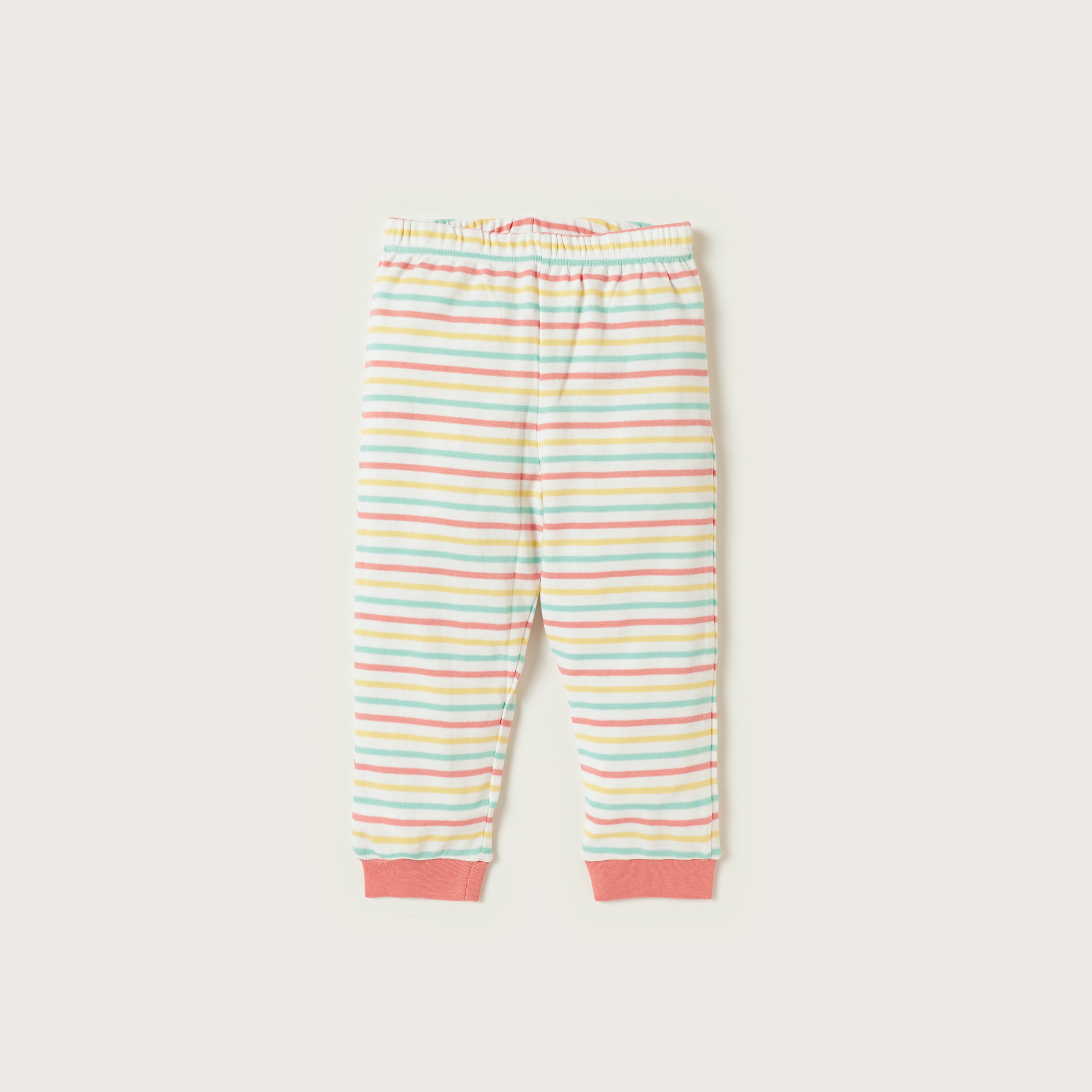 Juniors Embroidered Round Neck T-shirt and Pyjama Set-baby-girls-clothing-nightwear-pyjamasets-image-3