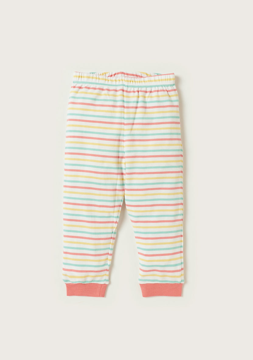Juniors Embroidered Round Neck T-shirt and Pyjama Set-Pyjama Sets-image-2