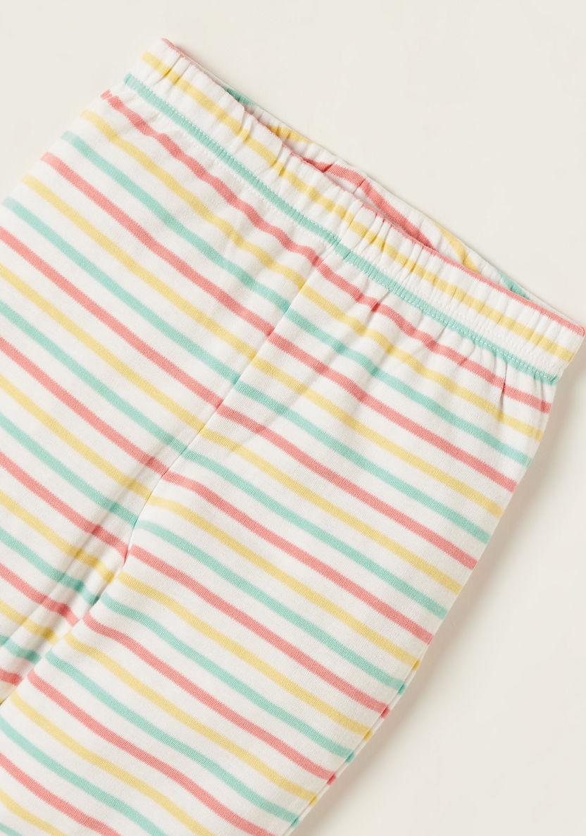 Juniors Embroidered Round Neck T-shirt and Pyjama Set-Pyjama Sets-image-4
