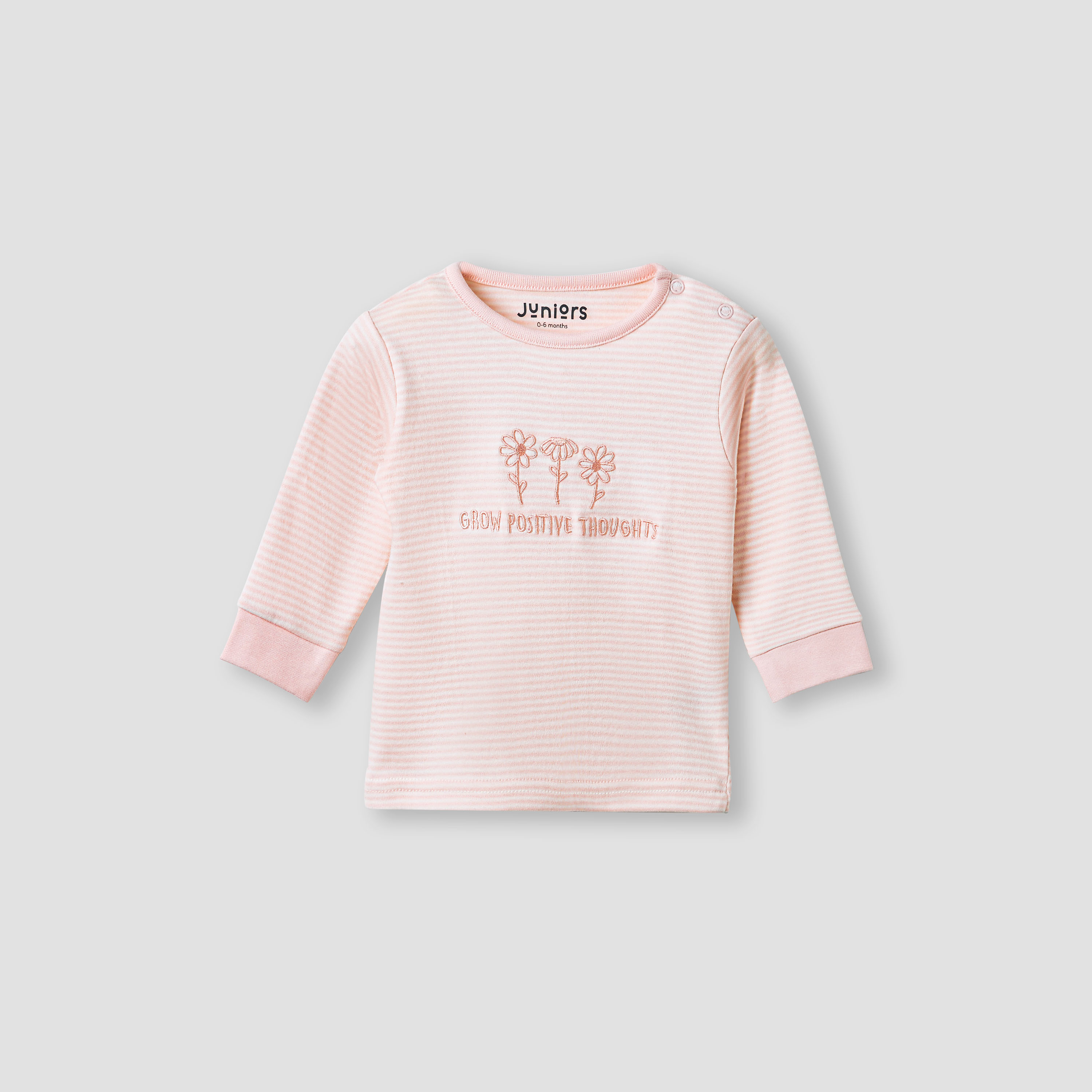 Juniors Striped T-shirt and Pyjama Set-baby-girls-clothing-nightwear-pyjamasets-image-2