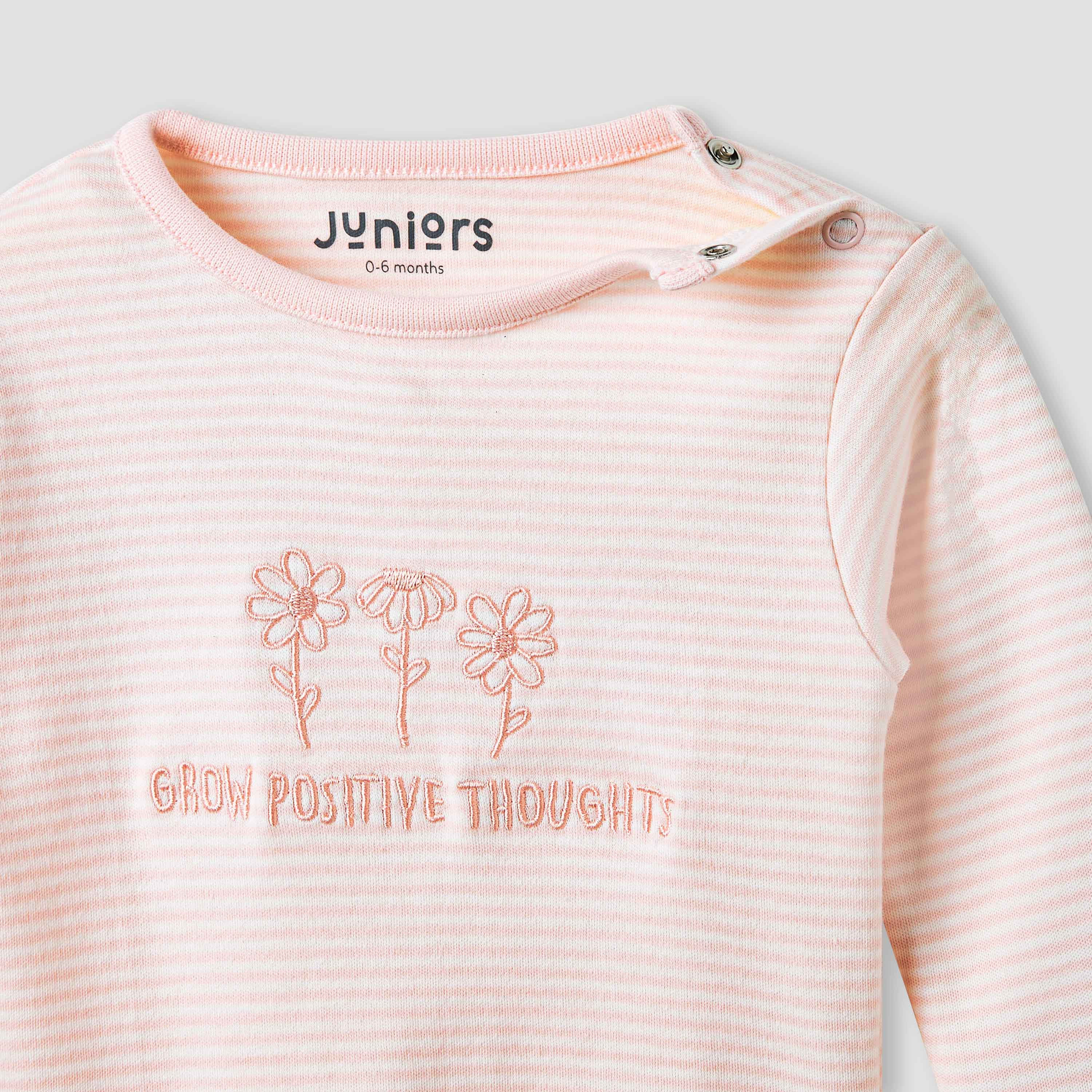 Juniors Striped T-shirt and Pyjama Set-baby-girls-clothing-nightwear-pyjamasets-image-4