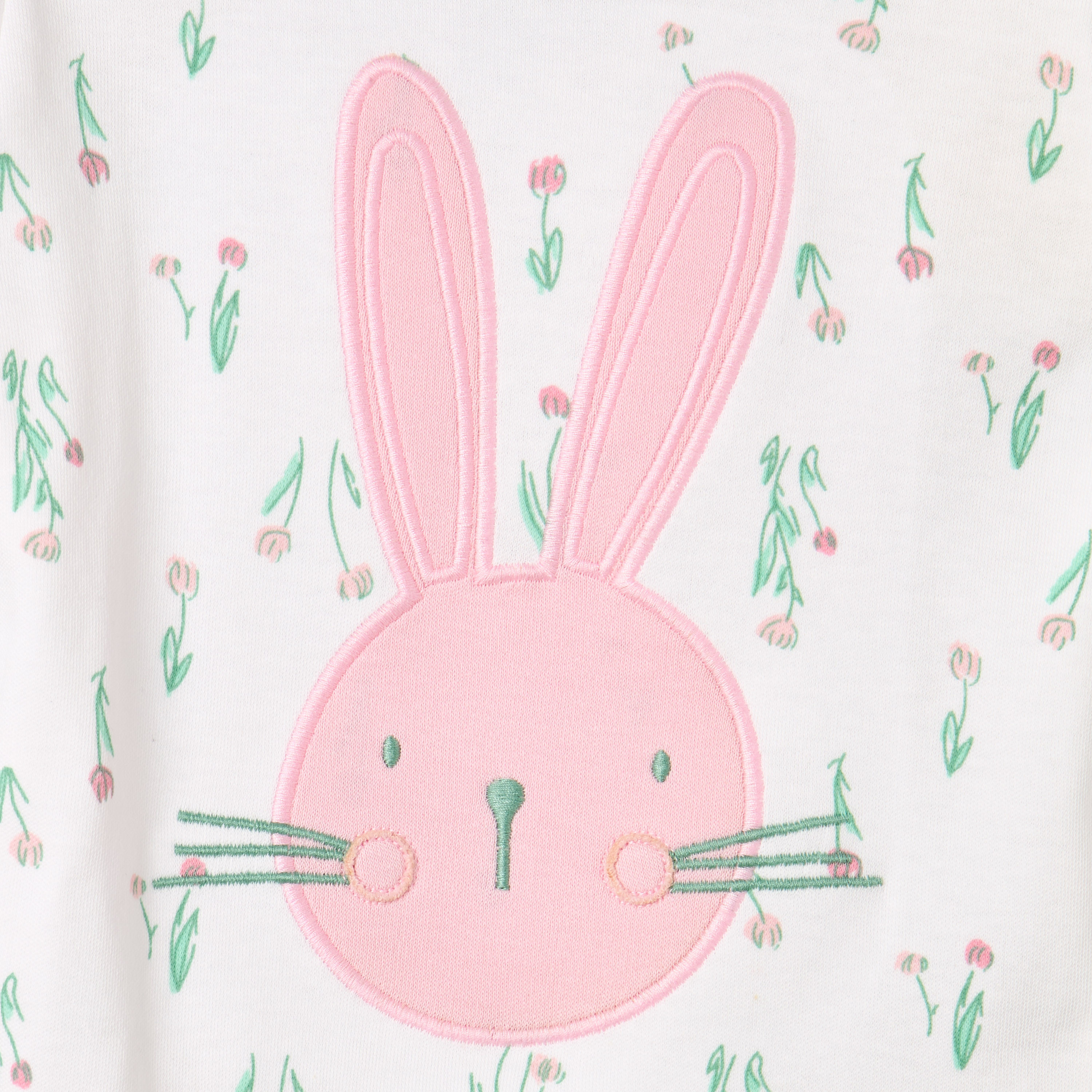 Juniors Cotton Long Sleeves Pyjama Set with Bunny Applique-baby-girls-clothing-nightwear-pyjamasets-image-6