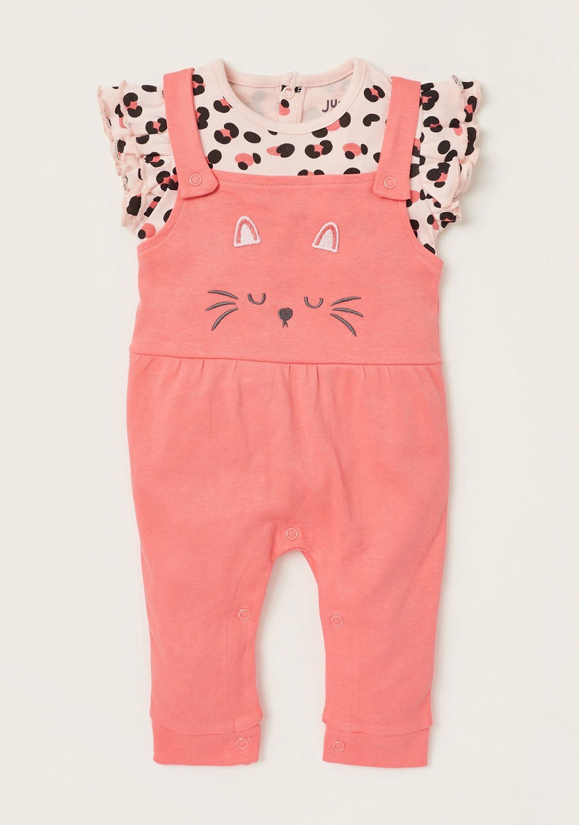 Juniors All-Over Printed T-shirt and Dungarees Set-Rompers%2C Dungarees and Jumpsuits-image-0