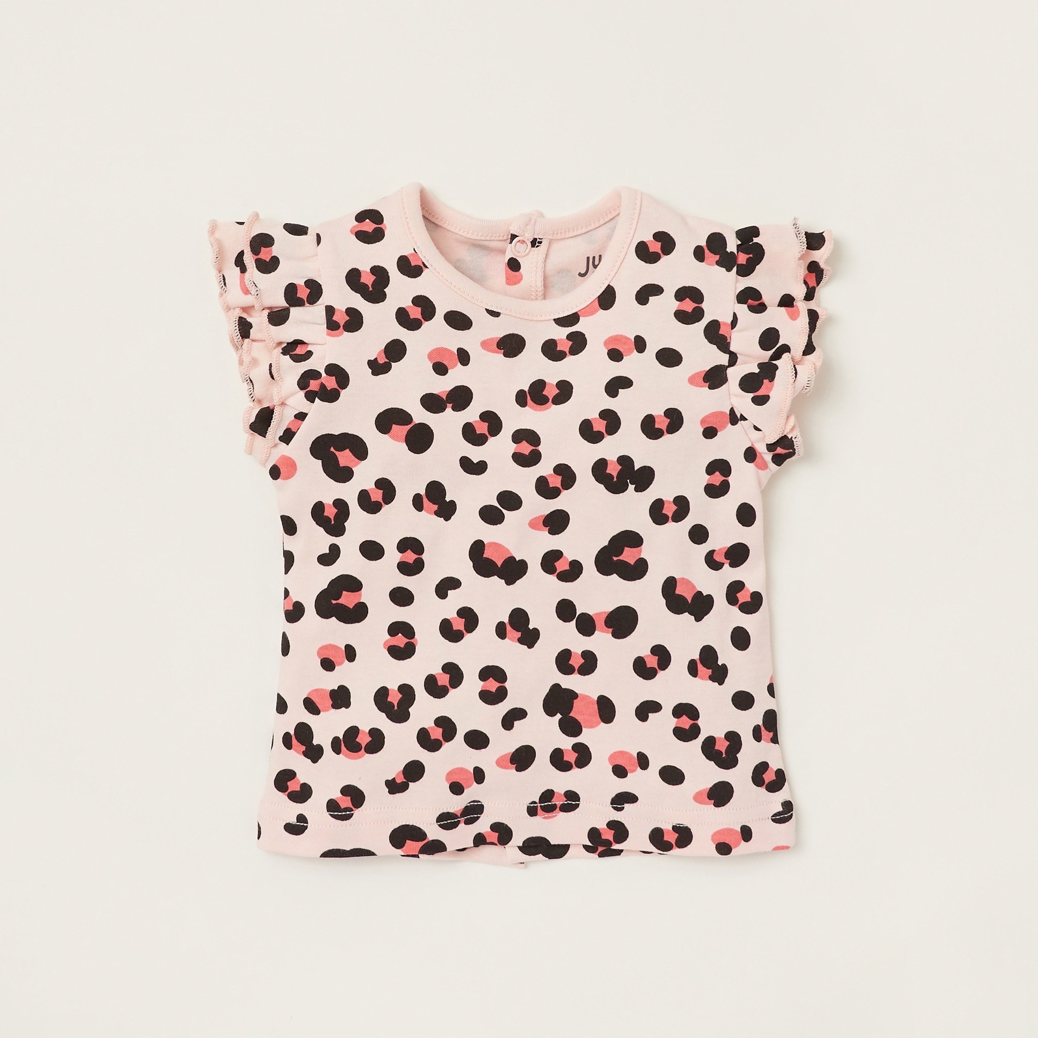 Juniors All-Over Printed T-shirt and Dungarees Set-baby-girls-clothing-rompers-image-4