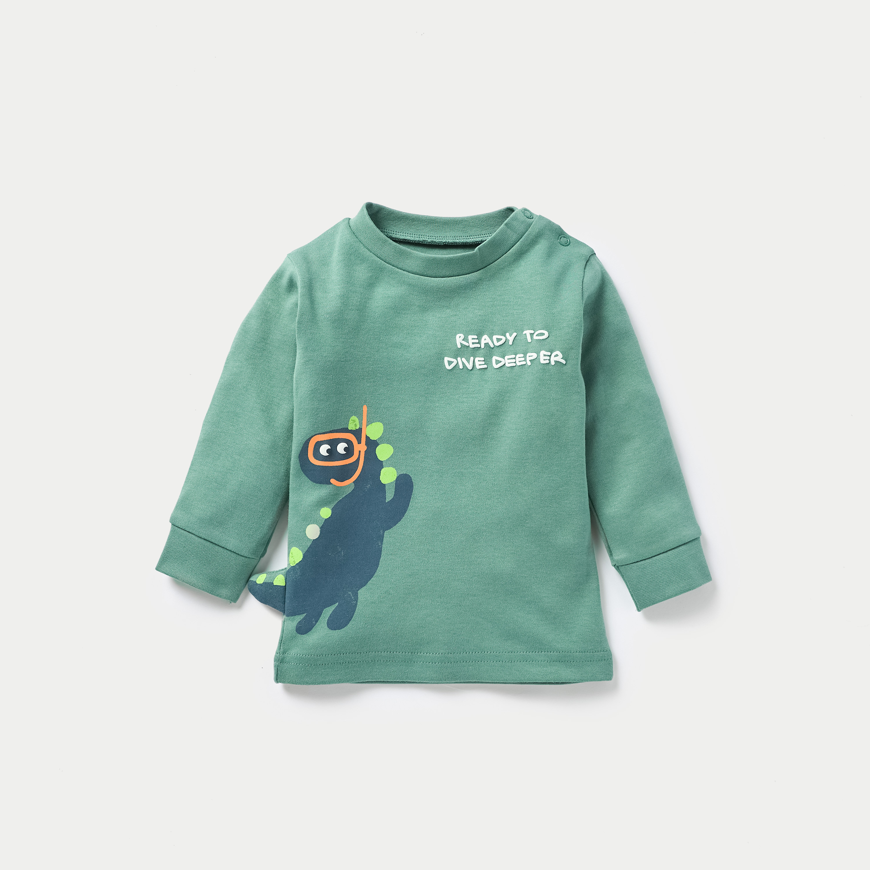 Juniors Dinosaur Print Long Sleeves T-shirt and Elasticated Pyjama Set-baby-boys-clothing-nightwear-pyjamasets-image-2