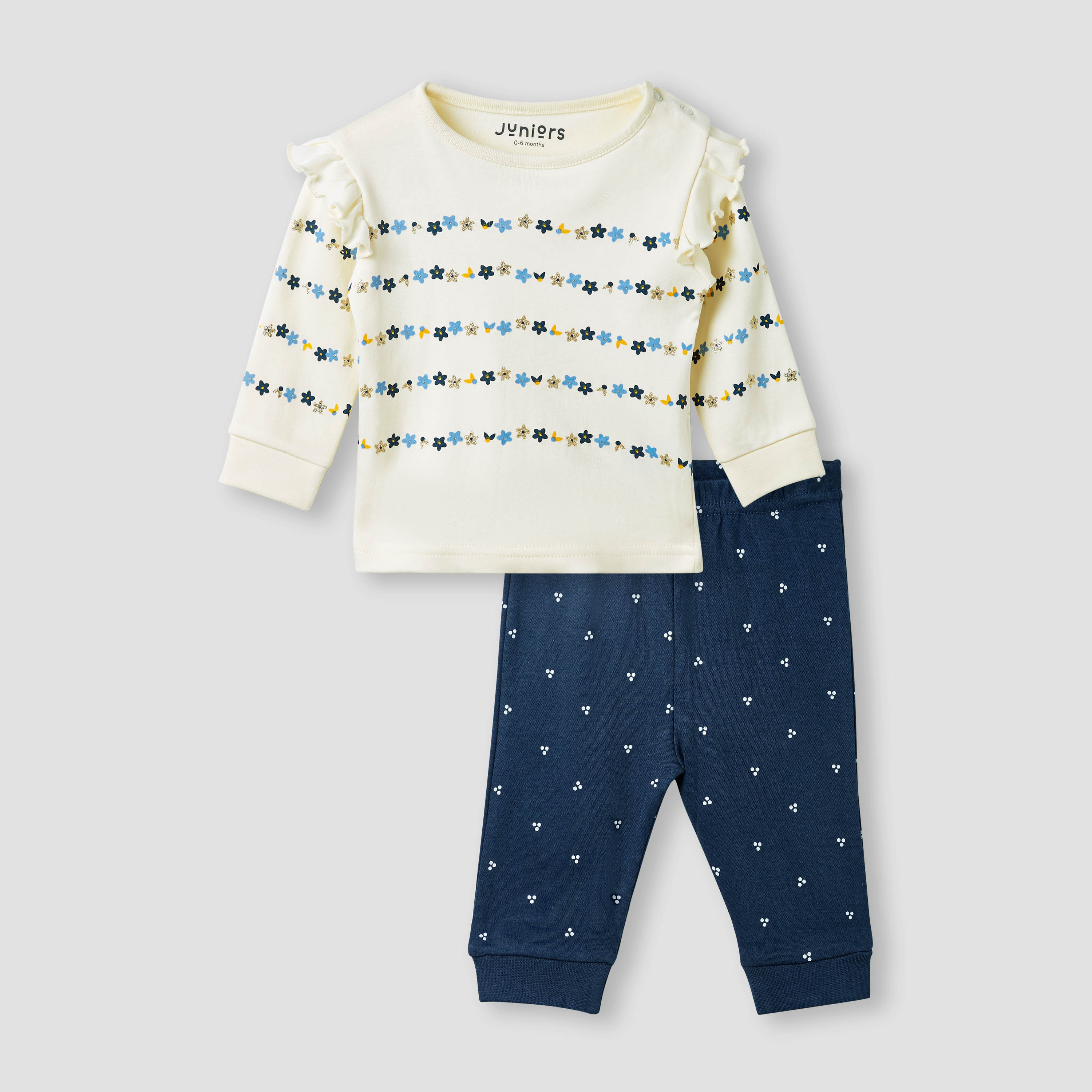 Juniors Printed T-shirt and Pyjama Set-baby-girls-clothing-nightwear-pyjamasets-image-1