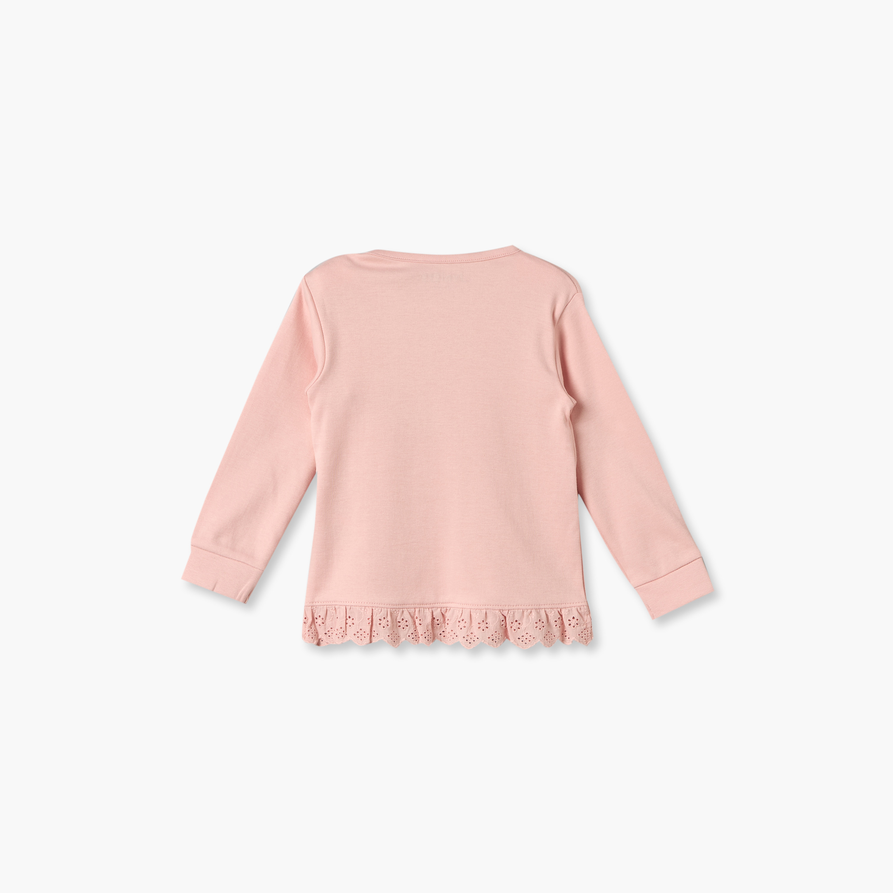 طقم بيجاما قطن بياقة مستديرة وأكمام طويلة بتطريزات زهور من جونيورز-baby-girls-clothing-nightwear-pyjamasets-image-4