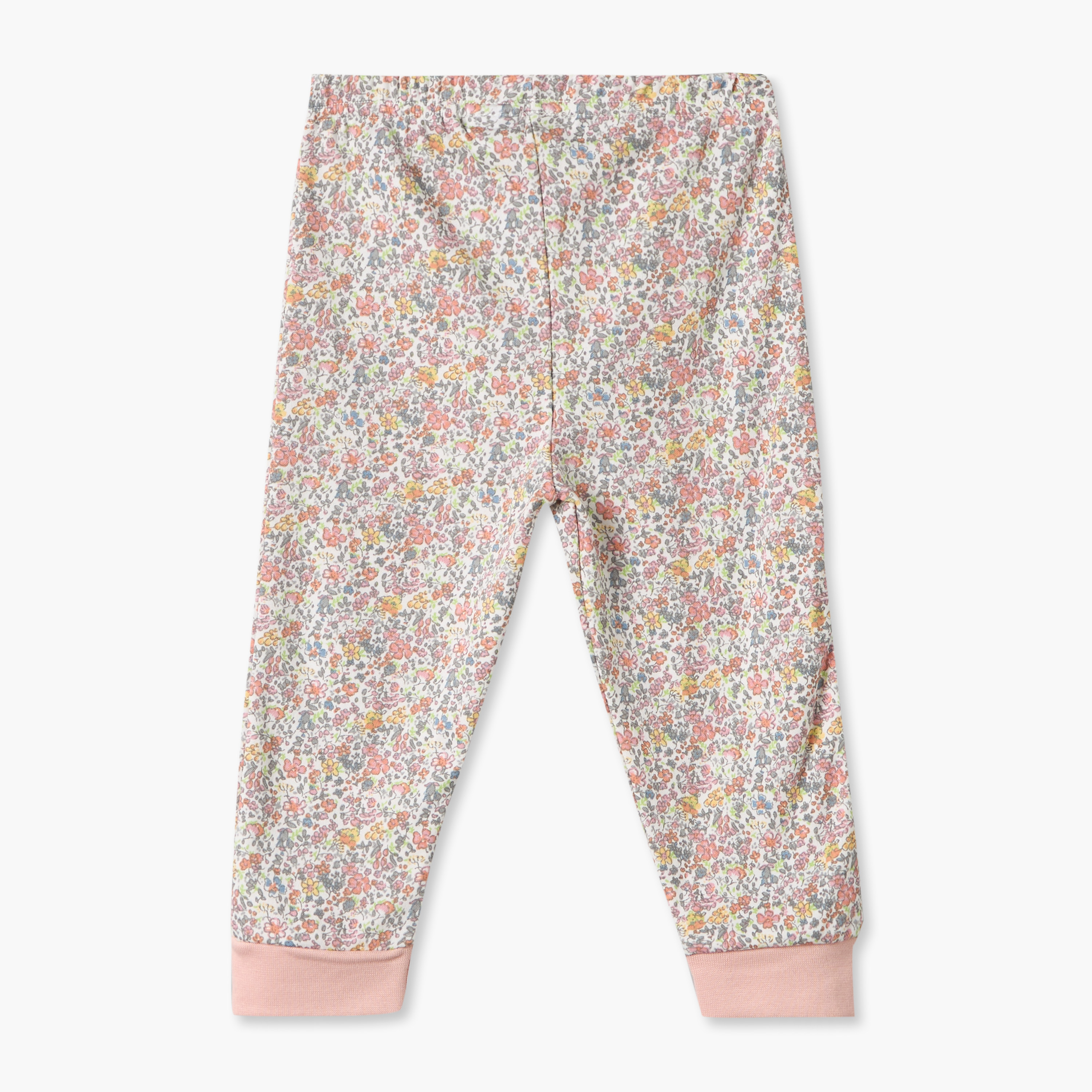 طقم بيجاما قطن بياقة مستديرة وأكمام طويلة بتطريزات زهور من جونيورز-baby-girls-clothing-nightwear-pyjamasets-image-5