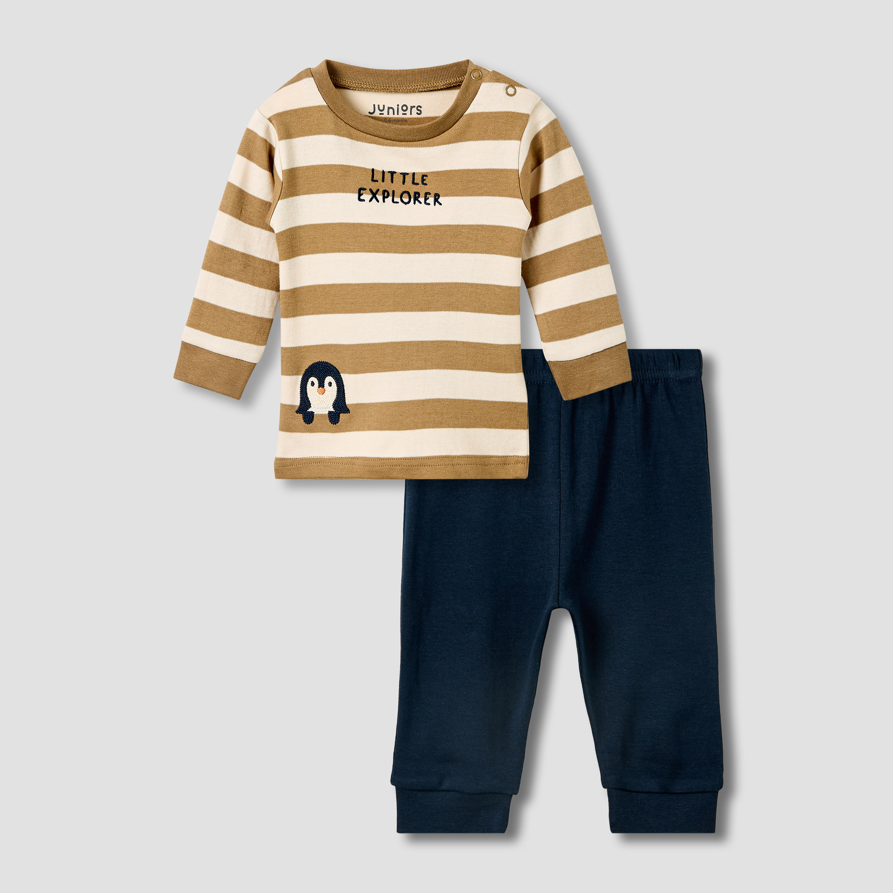 Juniors Cotton Long Sleeves Pyjama Set with Bunny Applique-baby-girls-clothing-nightwear-pyjamasets-image-1