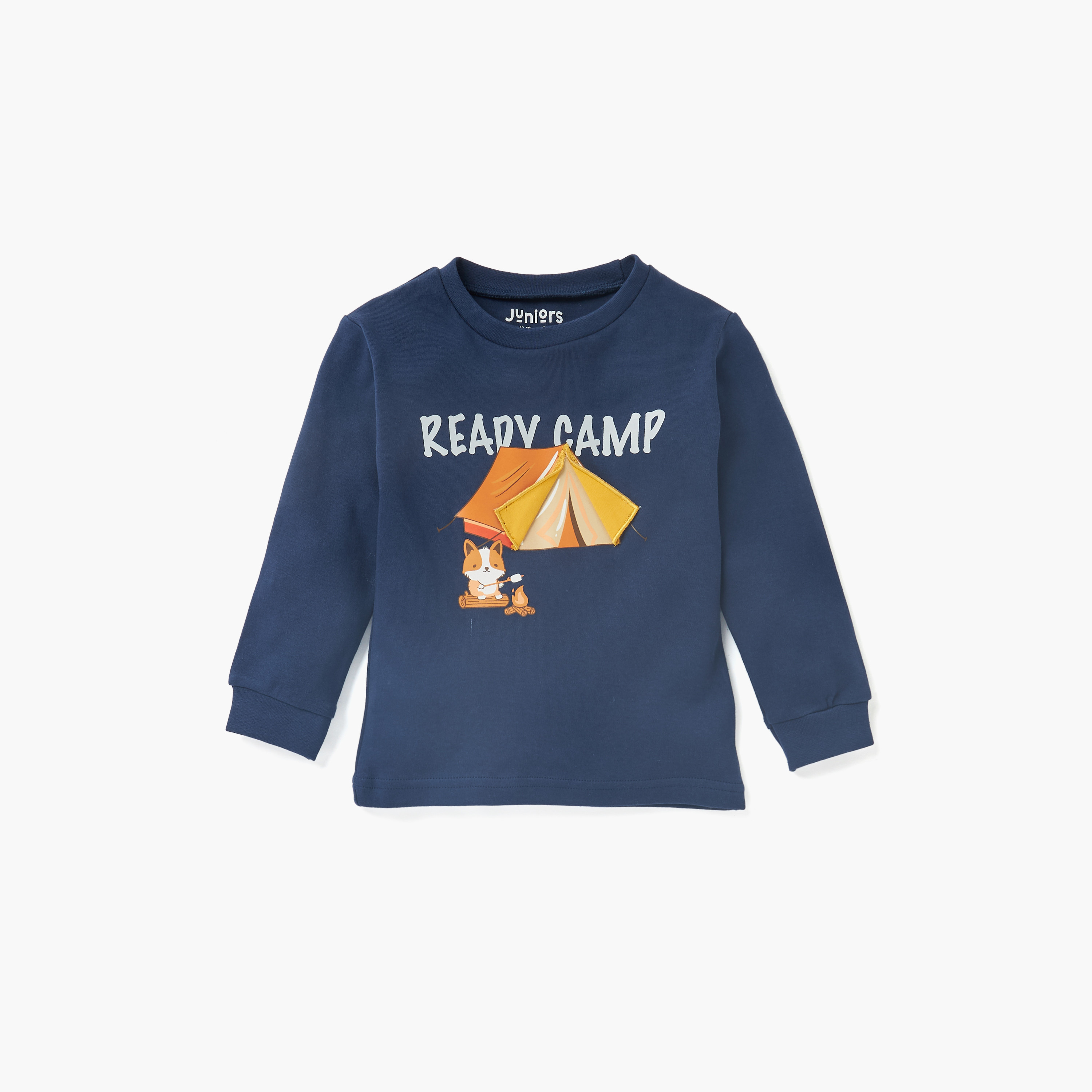 طقم بنطلون بيجاما مخطّط وتيشيرت بطبعات جرافيك من جونيورز-baby-boys-clothing-nightwear-pyjamasets-image-2