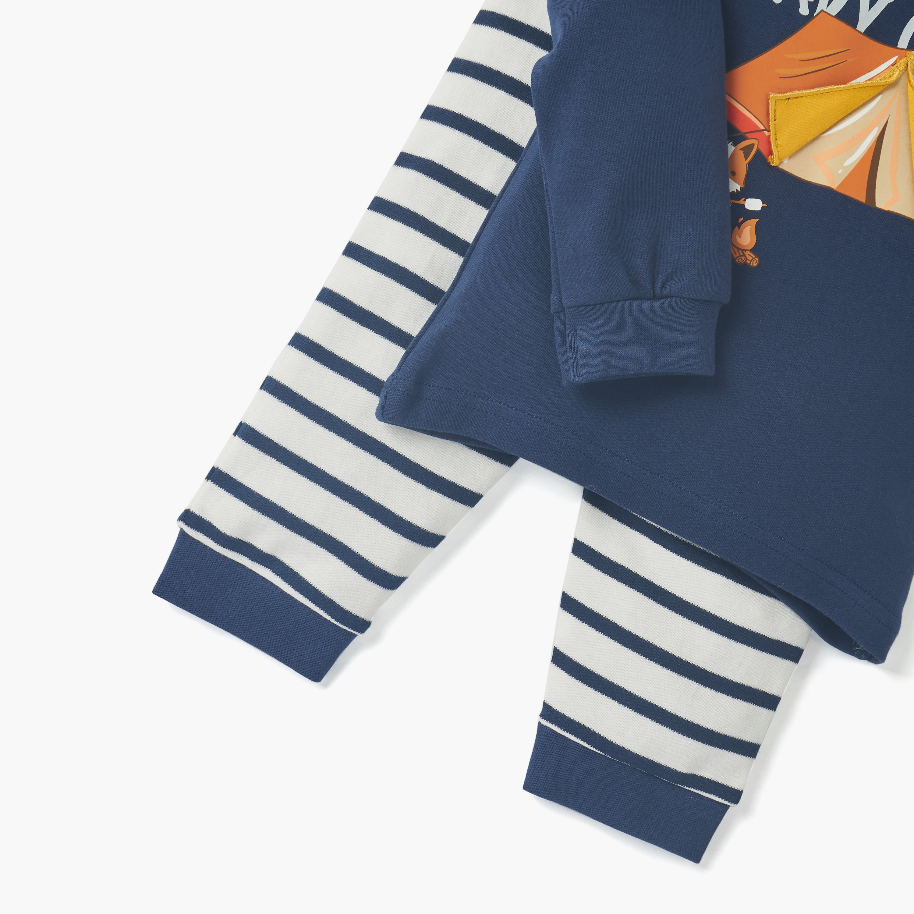 طقم بنطلون بيجاما مخطّط وتيشيرت بطبعات جرافيك من جونيورز-baby-boys-clothing-nightwear-pyjamasets-image-5