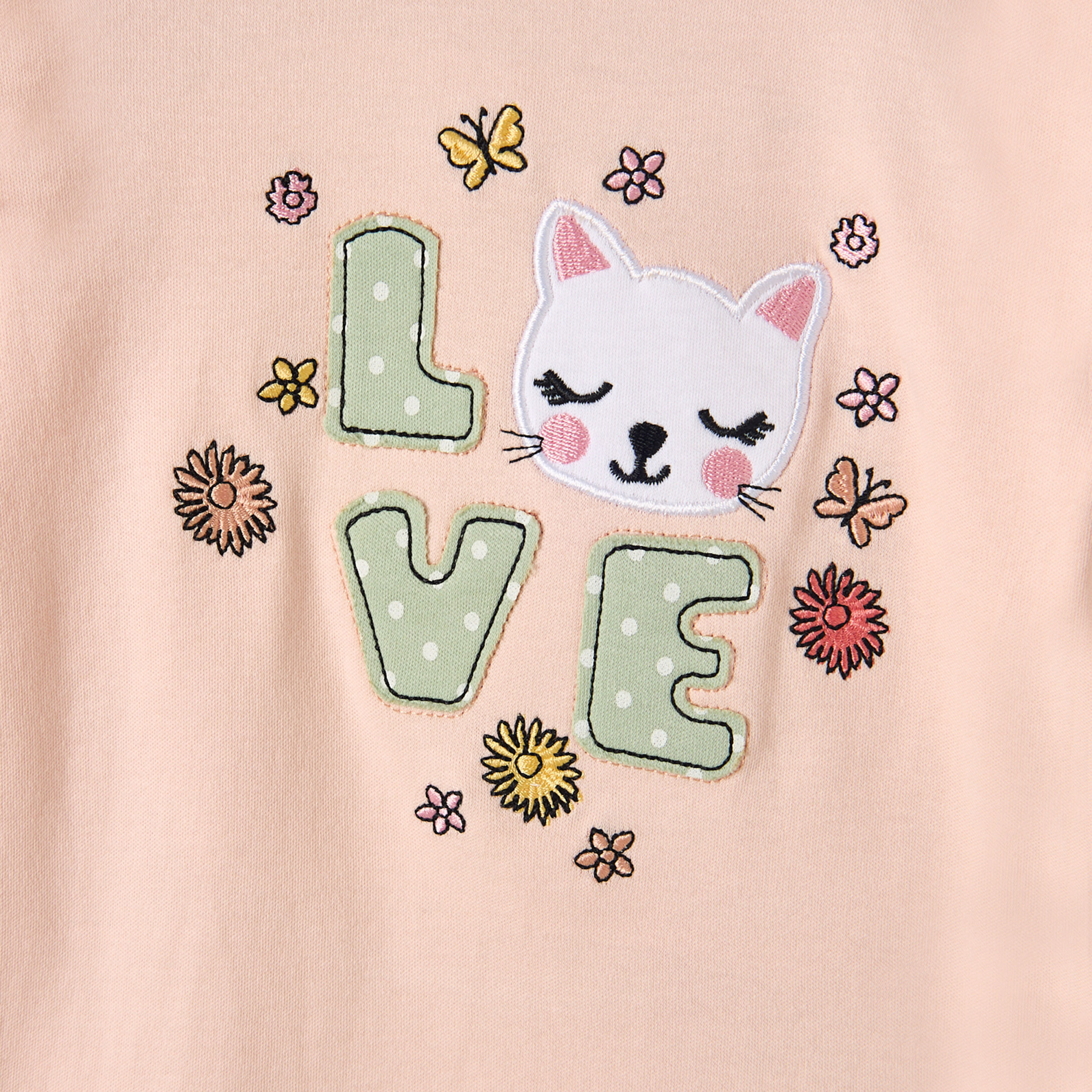 طقم بيجاما قطن بياقة ضيقة وأكمام طويلة وزخارف قطة من جونيورز-baby-girls-clothing-nightwear-pyjamasets-image-7