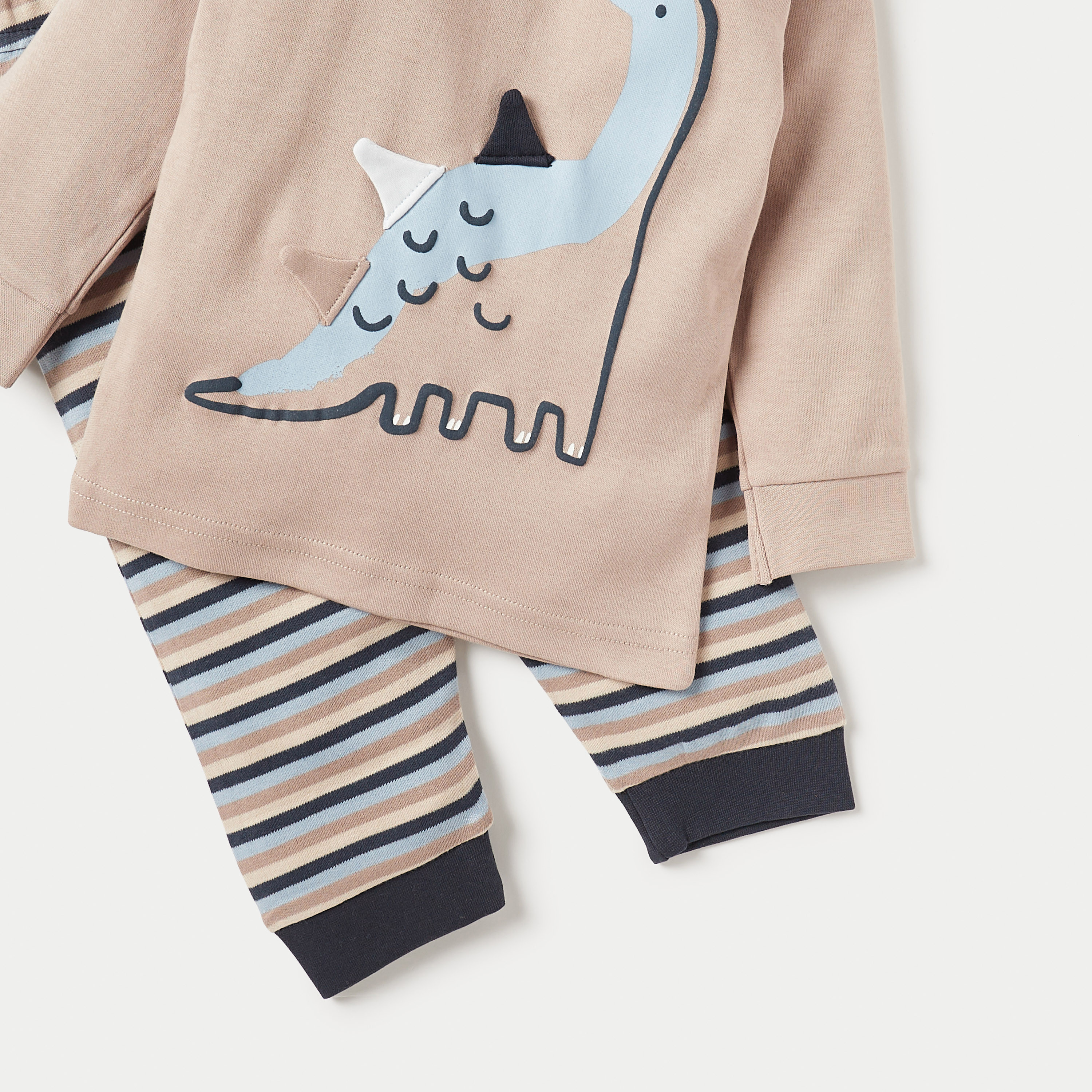 Juniors Dinosaur Applique Long Sleeves T-shirt and Pyjama Set-baby-boys-clothing-nightwear-pyjamasets-image-5