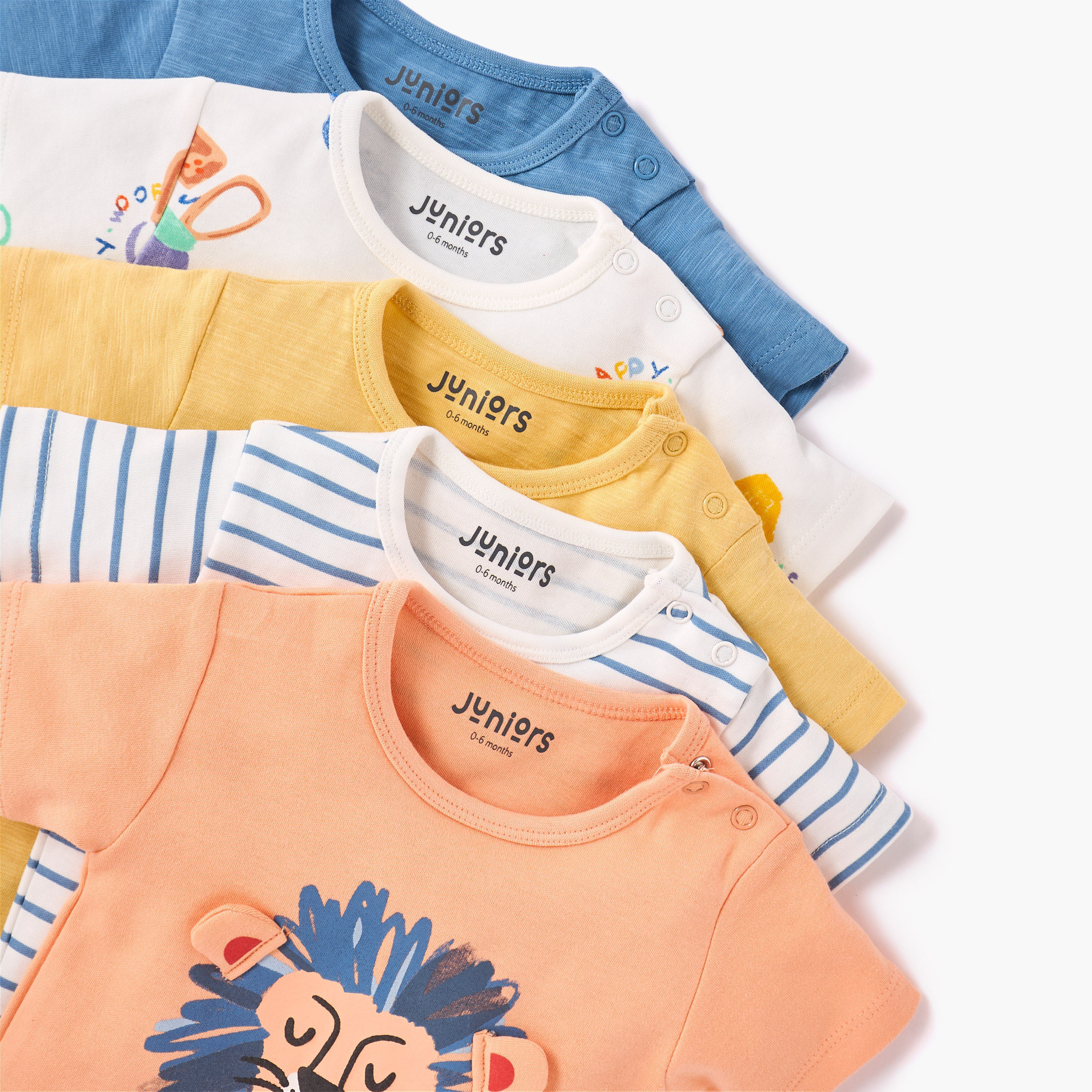 Juniors Assorted Printed T-shirt with Short Sleeves - Set of 5-baby-boys-clothing-tshirtsandpolos-image-7