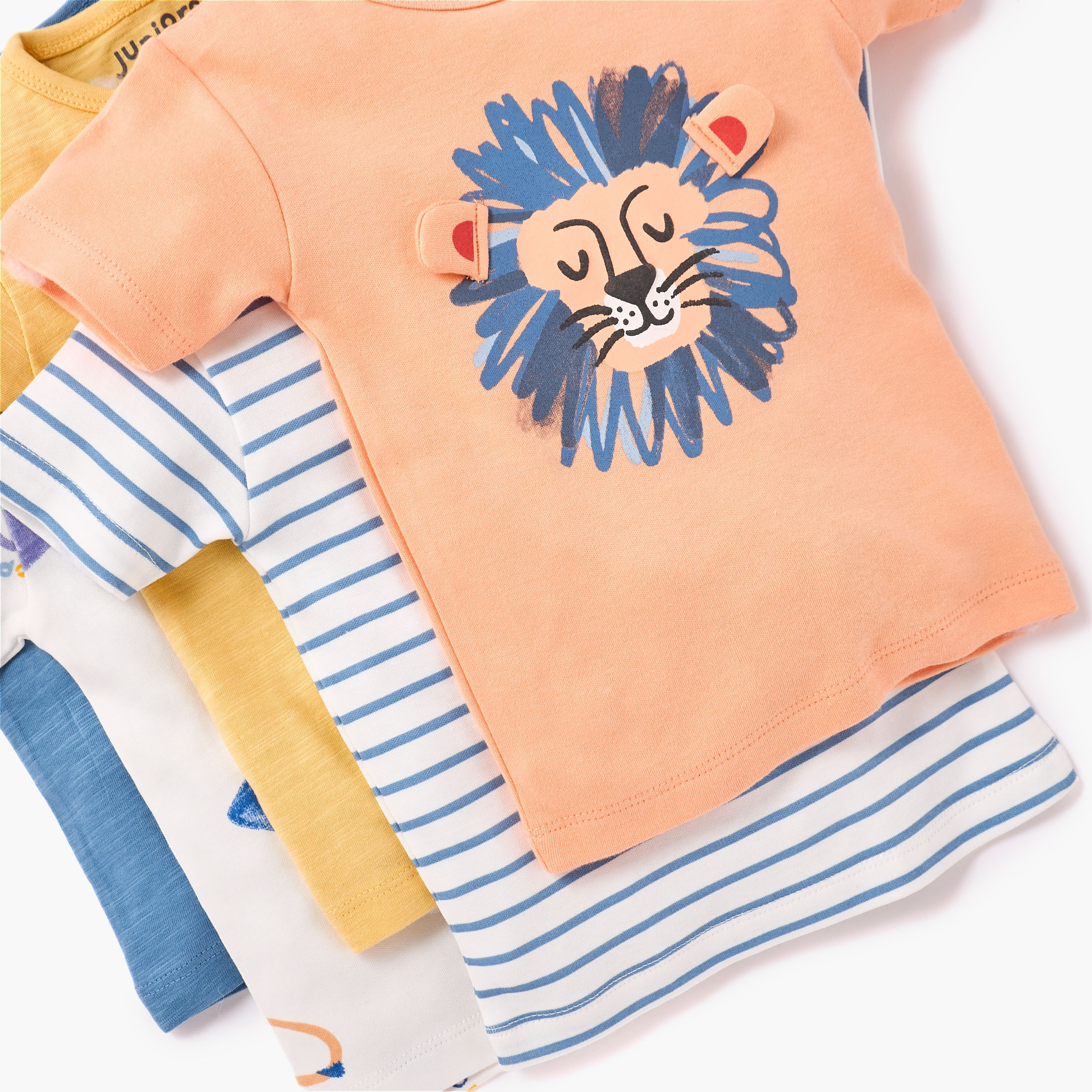 Juniors Assorted Printed T-shirt with Short Sleeves - Set of 5-baby-boys-clothing-tshirtsandpolos-image-8
