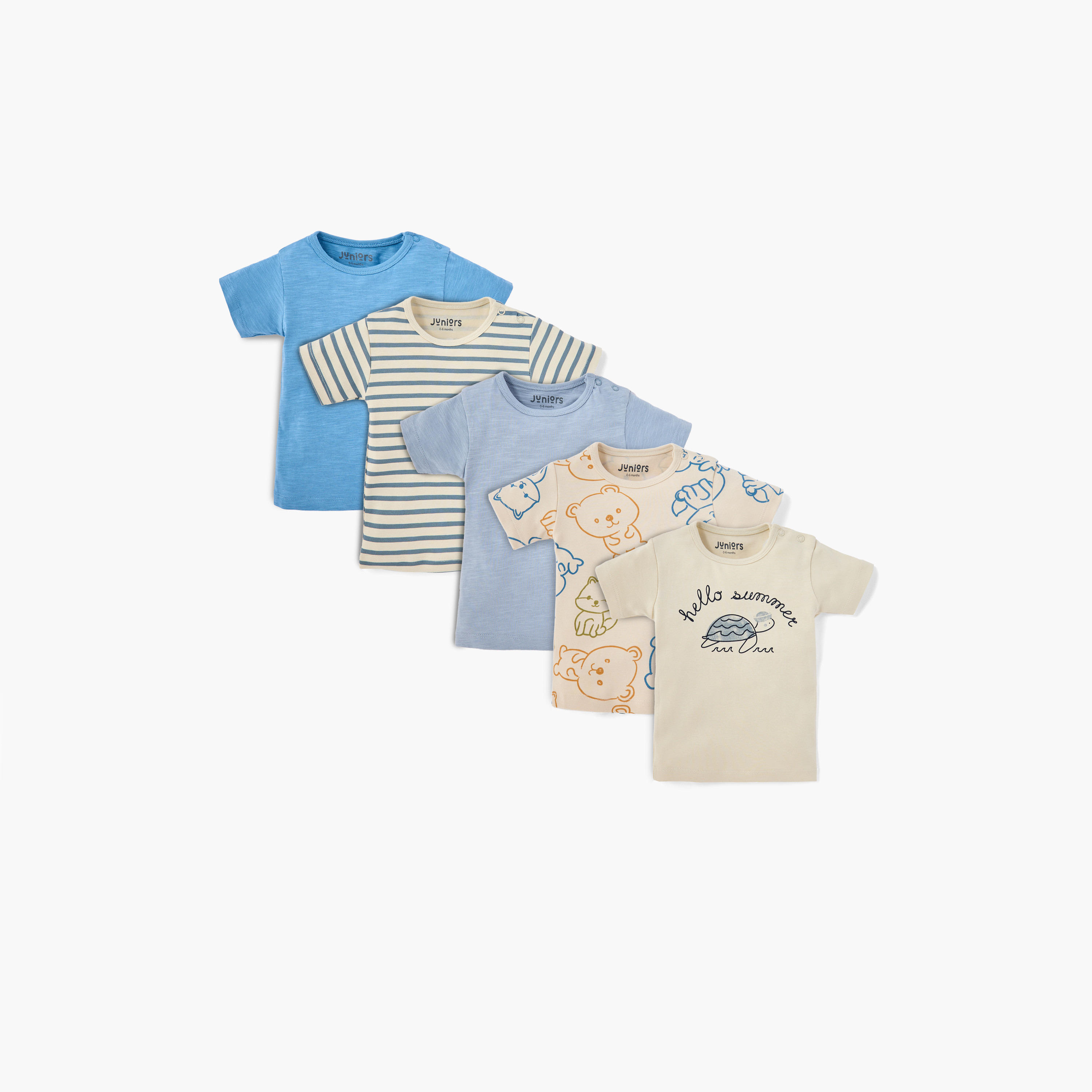 Juniors Assorted T-shirt with Short Sleeves - Set of 5-baby-boys-clothing-tshirtsandpolos-image-1