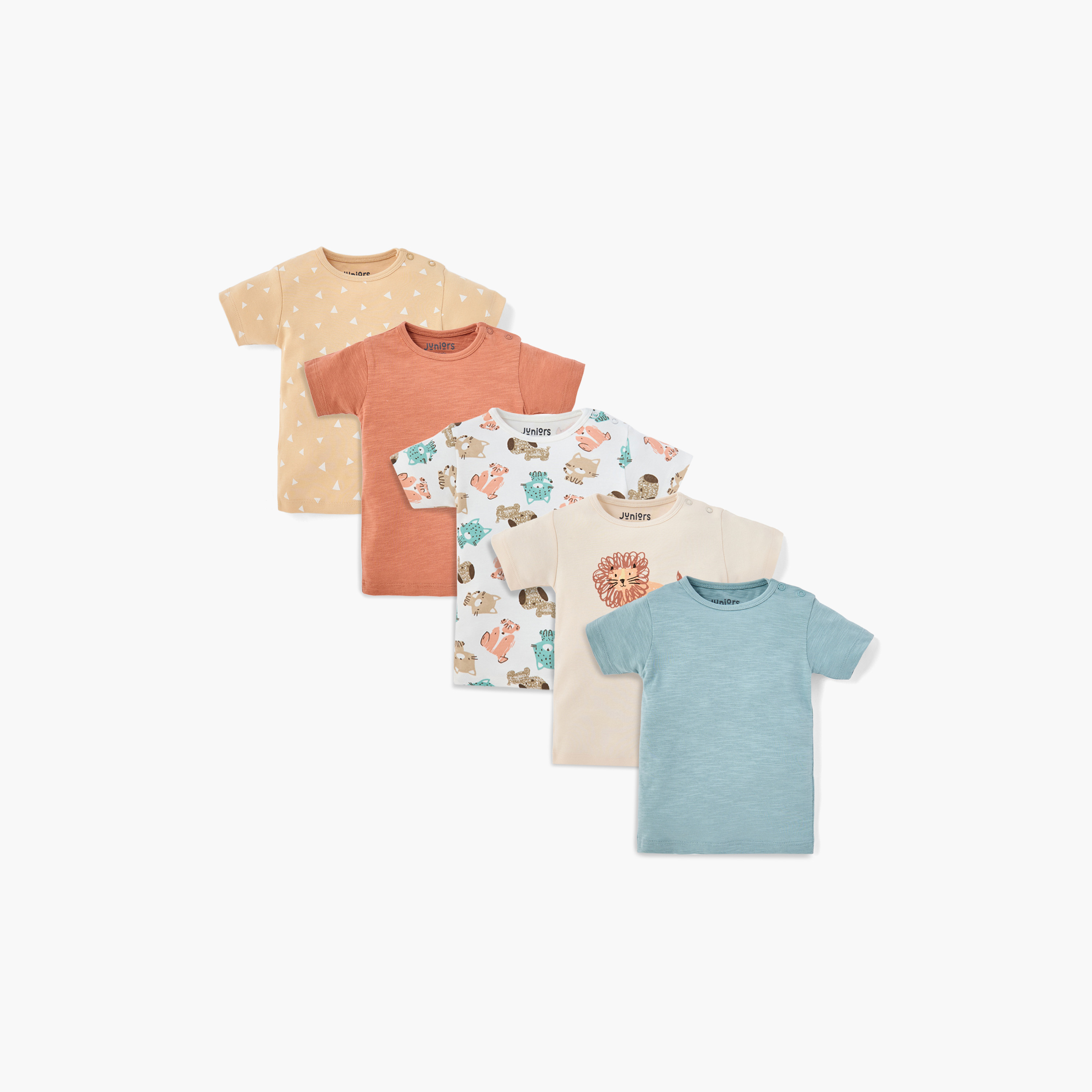 Juniors Assorted T-shirt with Short Sleeves - Set of 5-baby-boys-clothing-tshirtsandpolos-image-1
