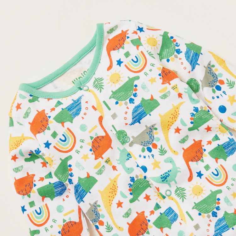 Juniors All-Over Printed Sleepsuit with Long Sleeves