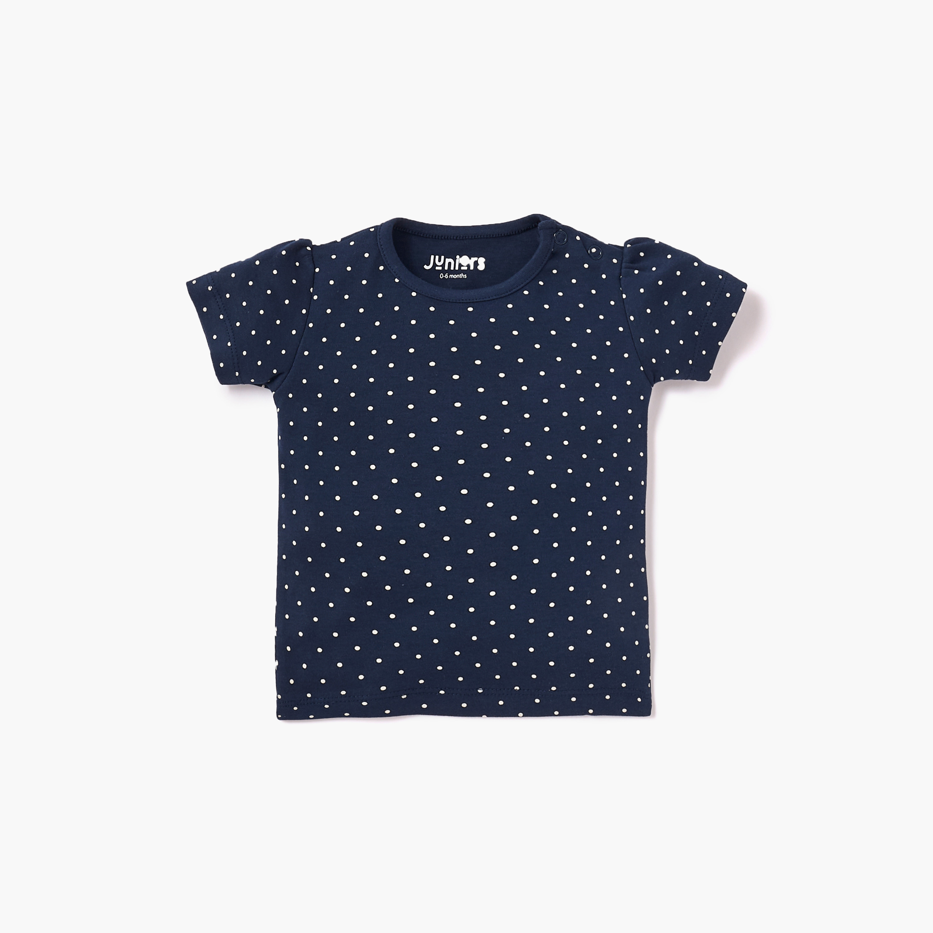 Juniors Assorted Printed Round Neck T-shirt with Short Sleeves - Set of 5-baby-girls-clothing-tshirts-image-3