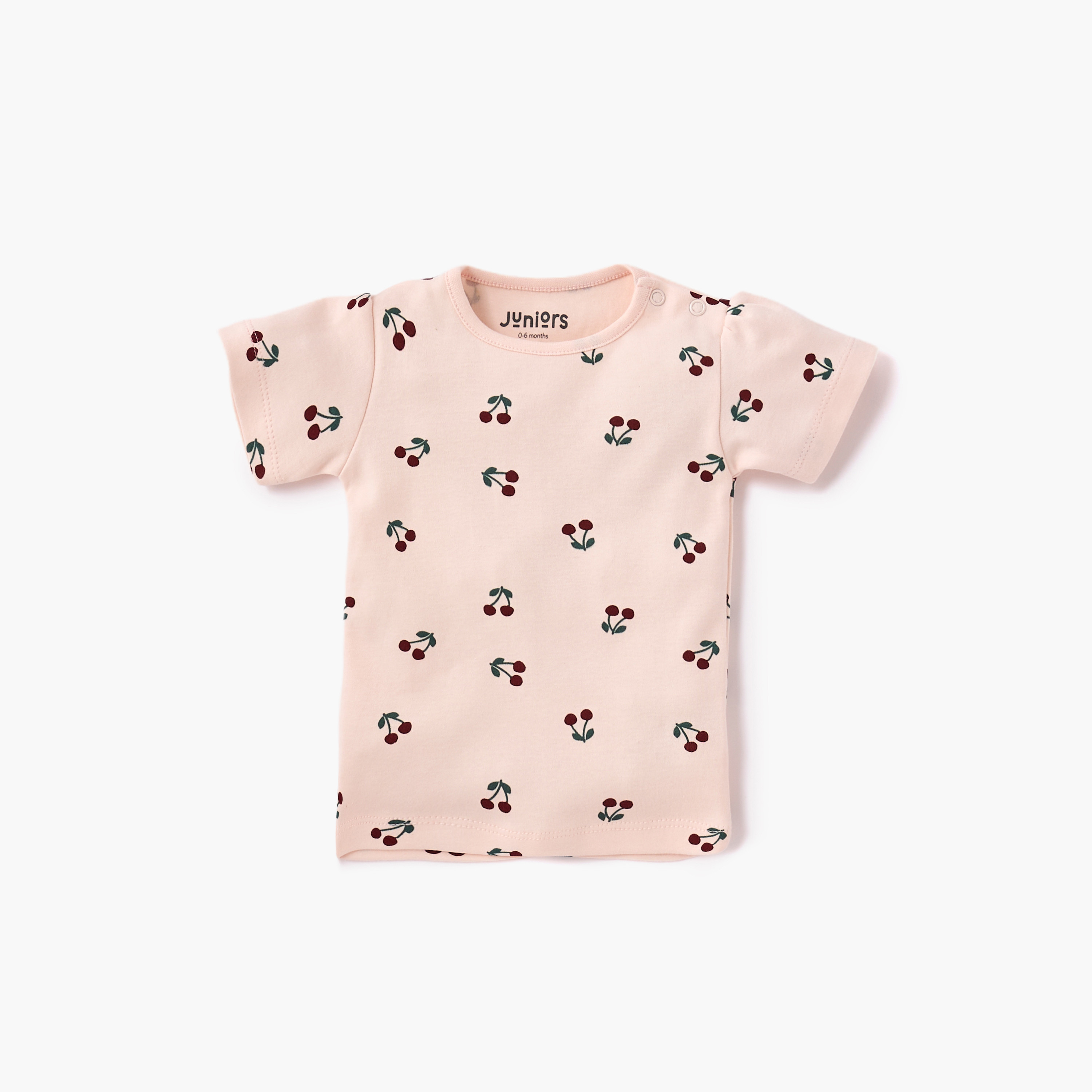 Juniors Assorted Printed Round Neck T-shirt with Short Sleeves - Set of 5-baby-girls-clothing-tshirts-image-6