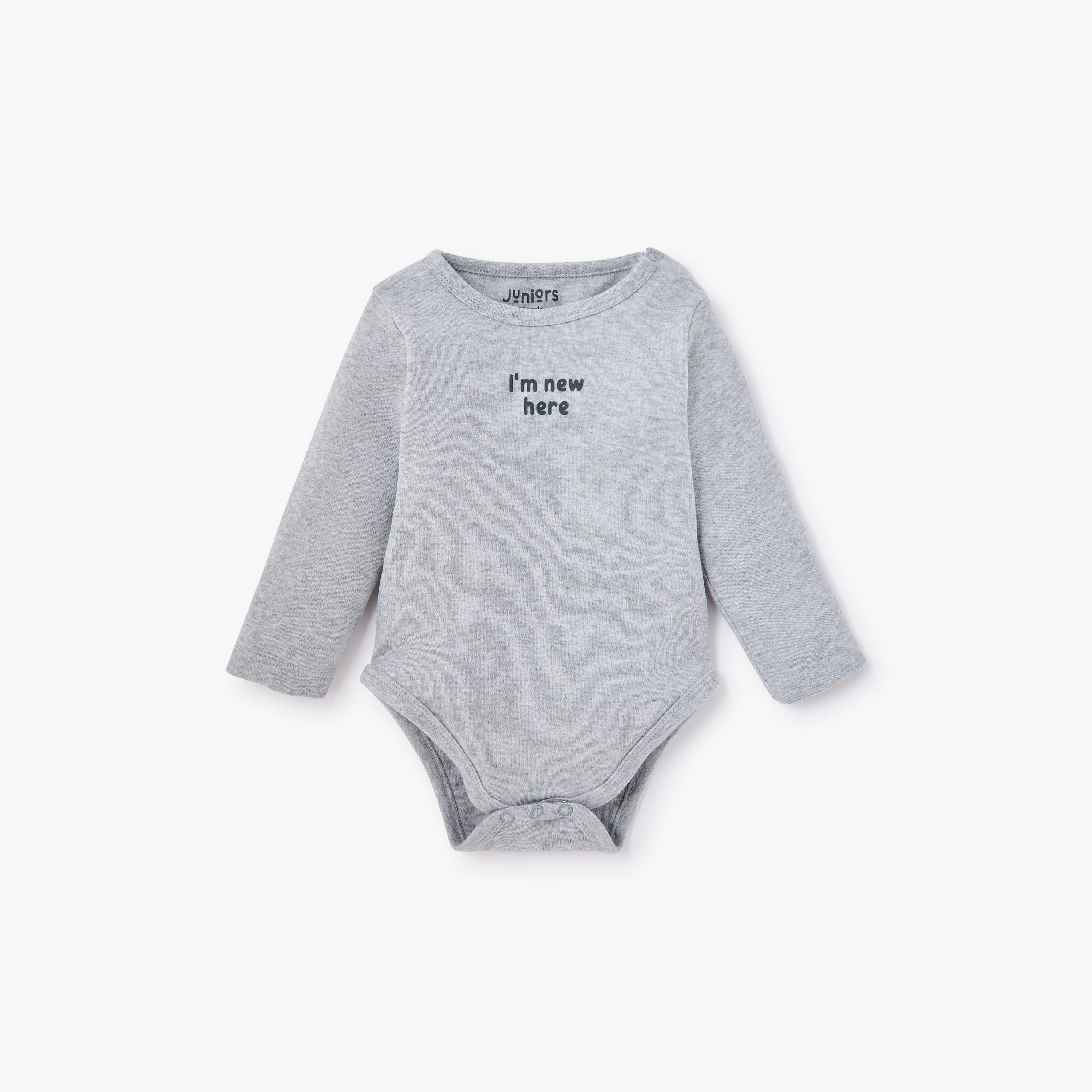 بودي سوت بياقة مستديرة وأكمام طويلة وطبعات من جونيورز - مجموعة من 3-baby-boys-clothing-bodysuits-image-2