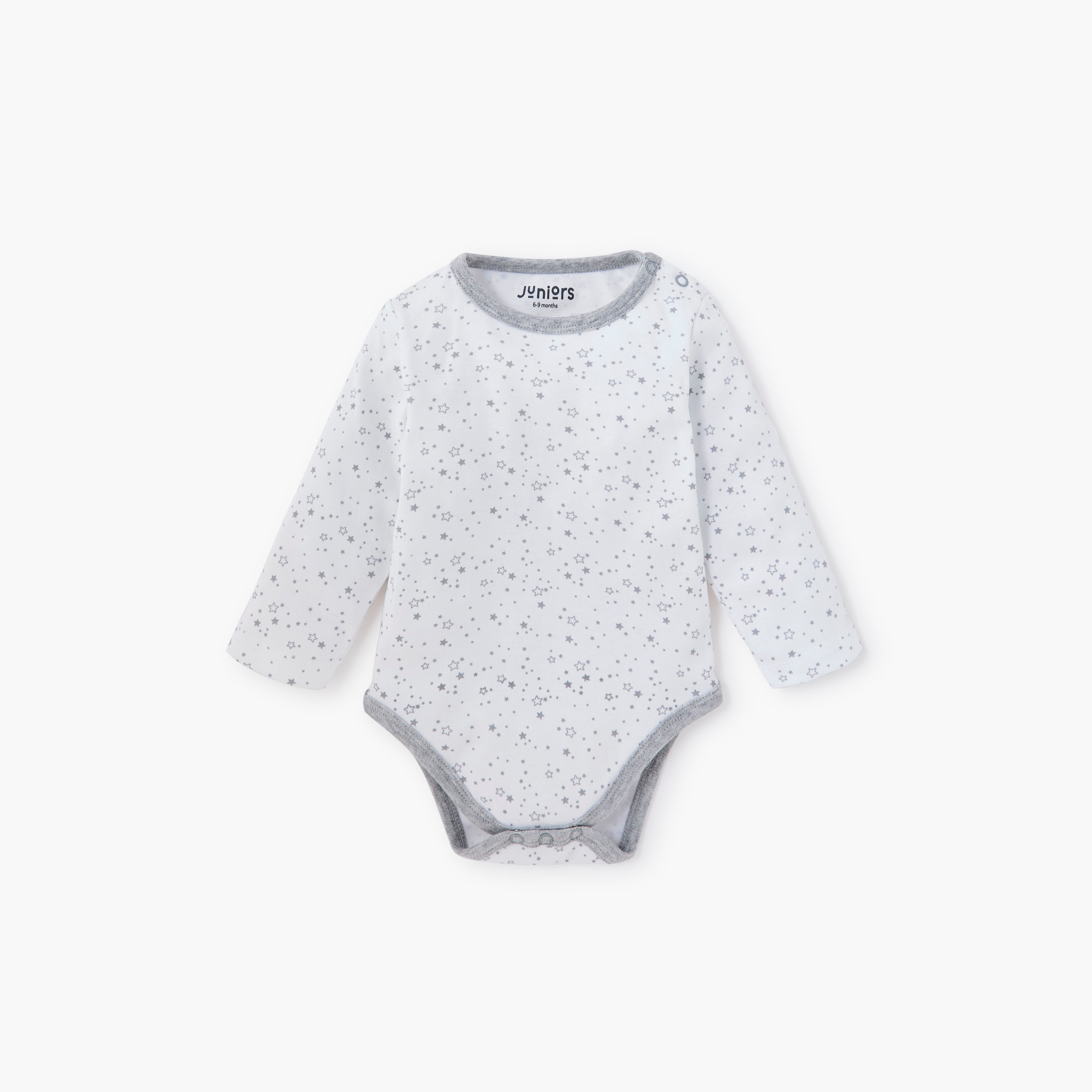 بودي سوت بياقة مستديرة وأكمام طويلة وطبعات من جونيورز - مجموعة من 3-baby-boys-clothing-bodysuits-image-3
