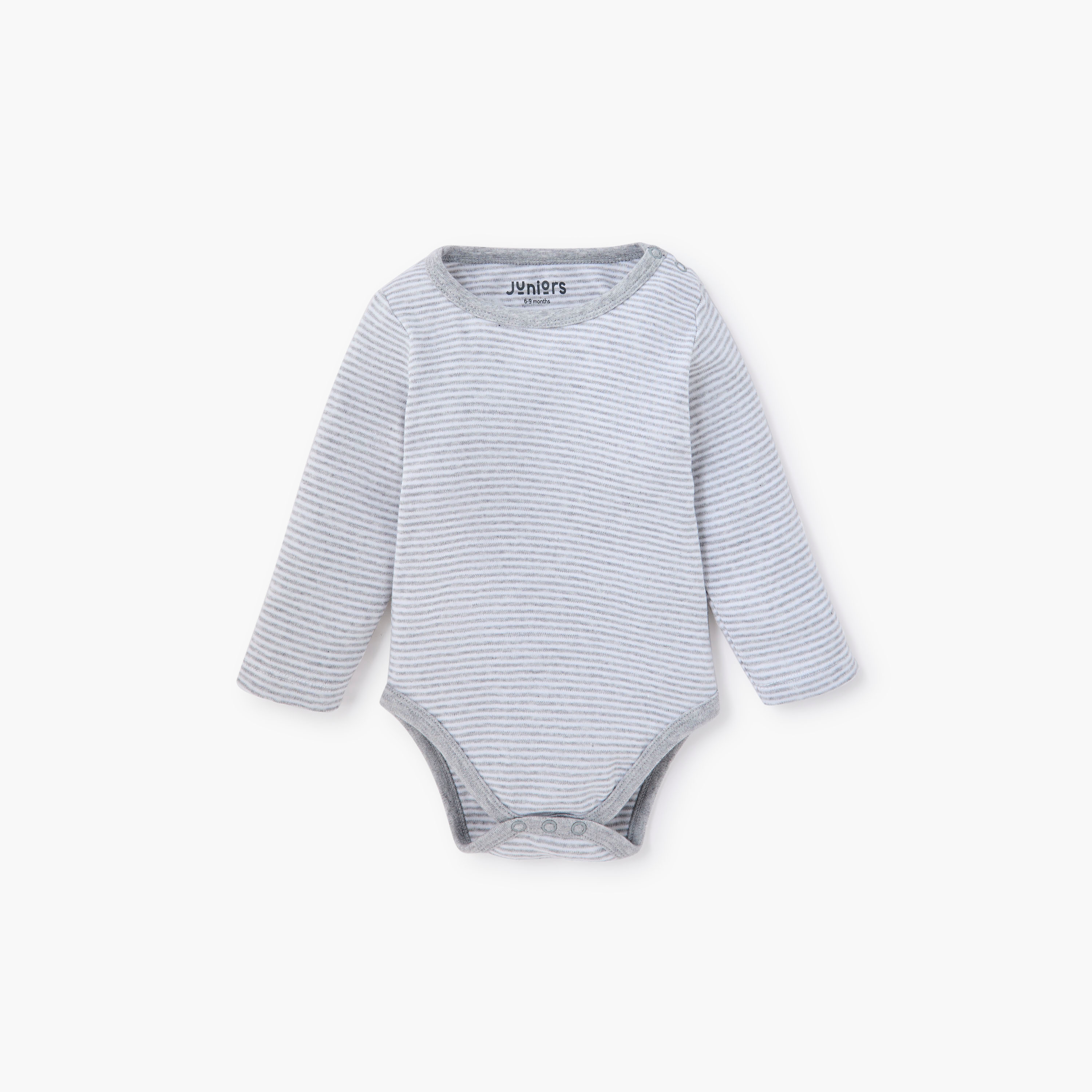 بودي سوت بياقة مستديرة وأكمام طويلة وطبعات من جونيورز - مجموعة من 3-baby-boys-clothing-bodysuits-image-4