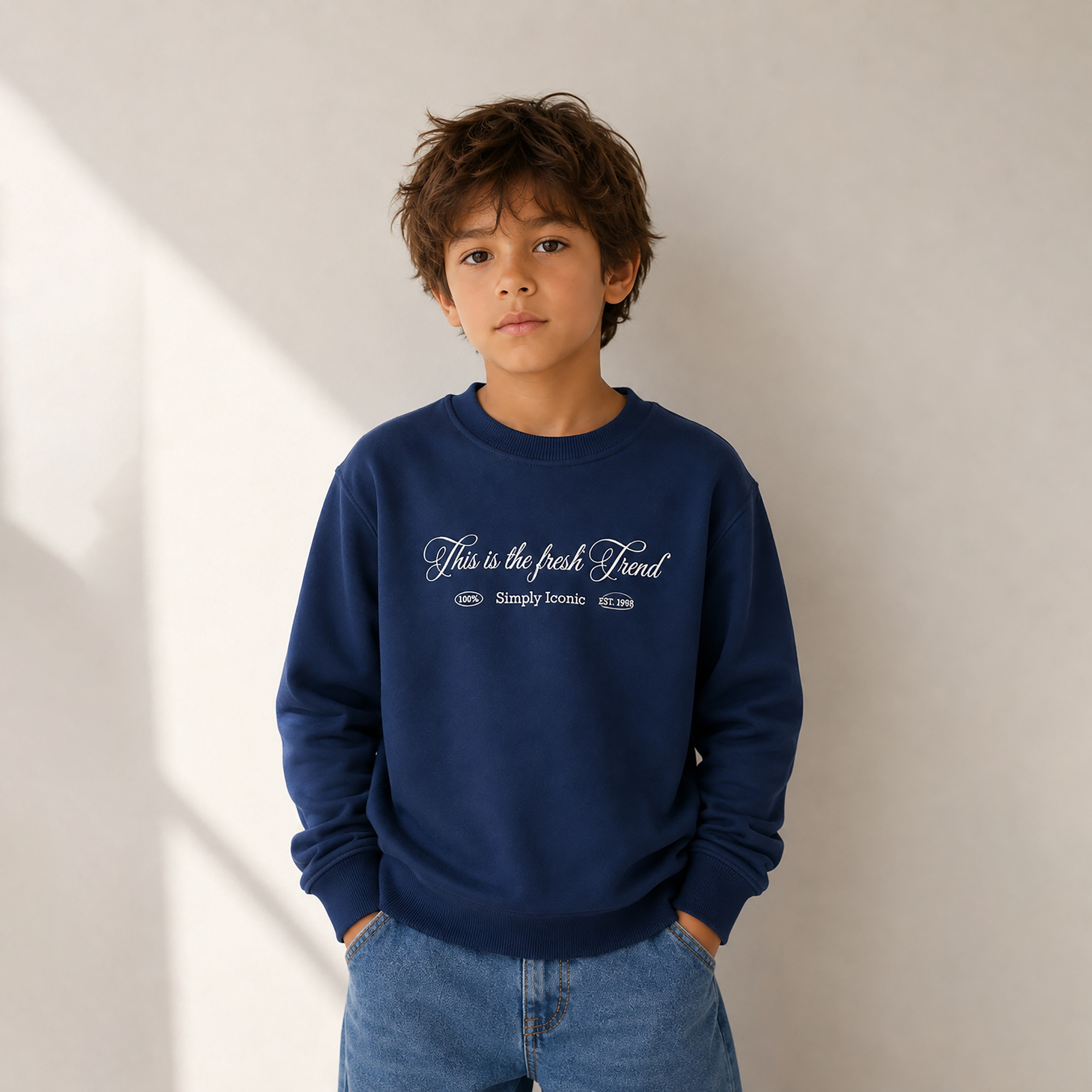 سويت شيرت بياقة مستديرة وأكمام طويلة بطبعة من فيكتور أند جين-boys-clothing-sweatshirts-image-1