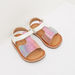 Printed Flat Sandals with Hook and Loop Closure-Baby Girl%27s Sandals-thumbnailMobile-1