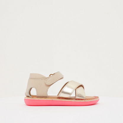 Cross Strap Sandals with Hook and Loop Closure-Baby Girl%27s Sandals-image-0