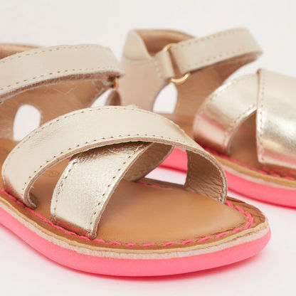 Cross Strap Sandals with Hook and Loop Closure-Baby Girl%27s Sandals-image-2